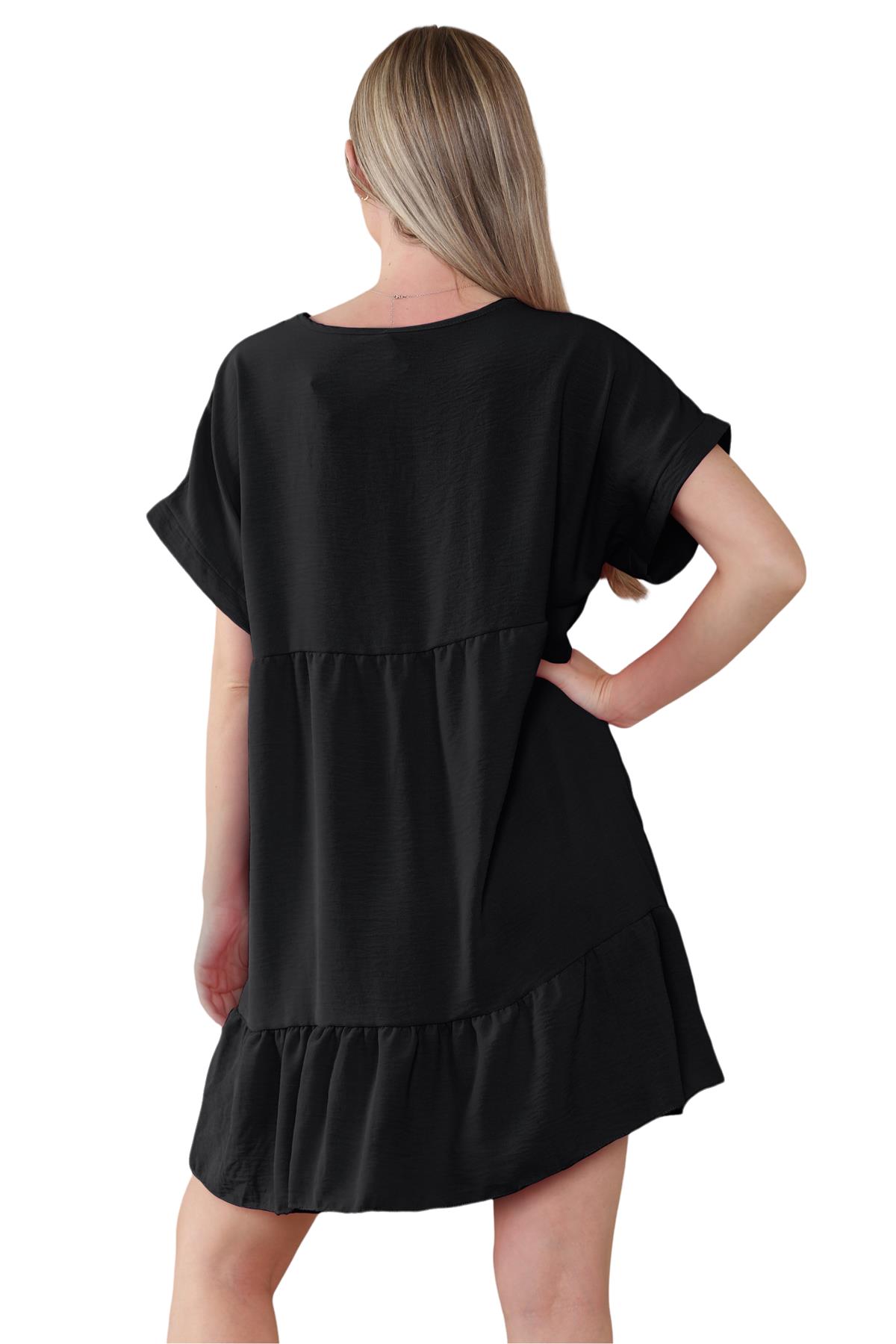 Mini top plisado liso italiano con cuello en V para mujer playa columpio - Imagen 4 de 54