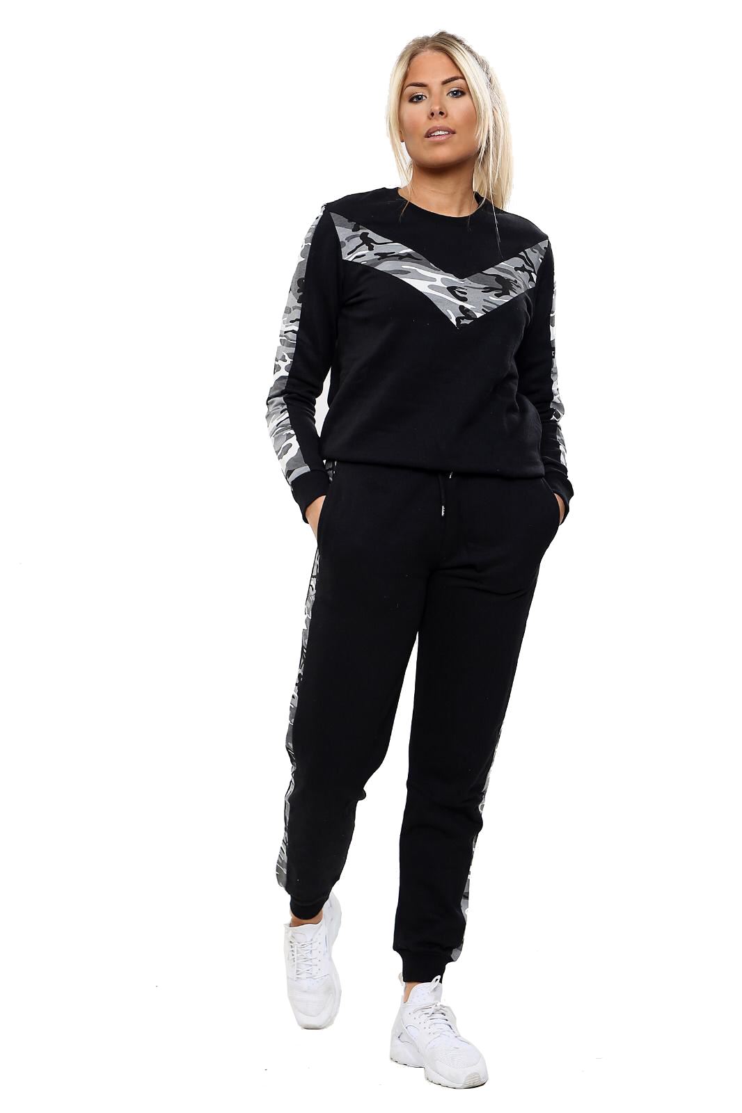 Señoras Cheurón Loungewear Sudadera Cima Joggers Bottoms Co-Ord Conjunto  Chandal | eBay