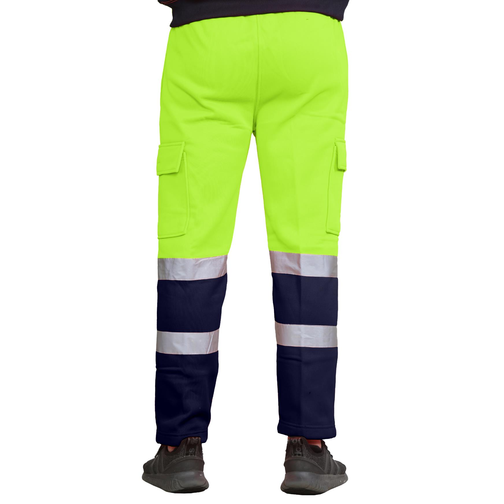 Para hombres Hi Vis Vis Visibilidad Viz Seguridad Parte inferior de lana Ropa de trabajo Pantalones para correr - Imagen 24 de 26