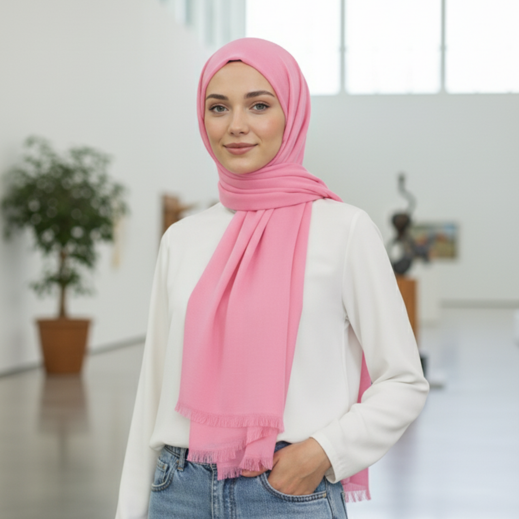 Baumwolle Modal Hijab Frauen Muslim Uni Schal Weich Halstuch Stola Islamisches Kopftuch - Bild 116 von 183