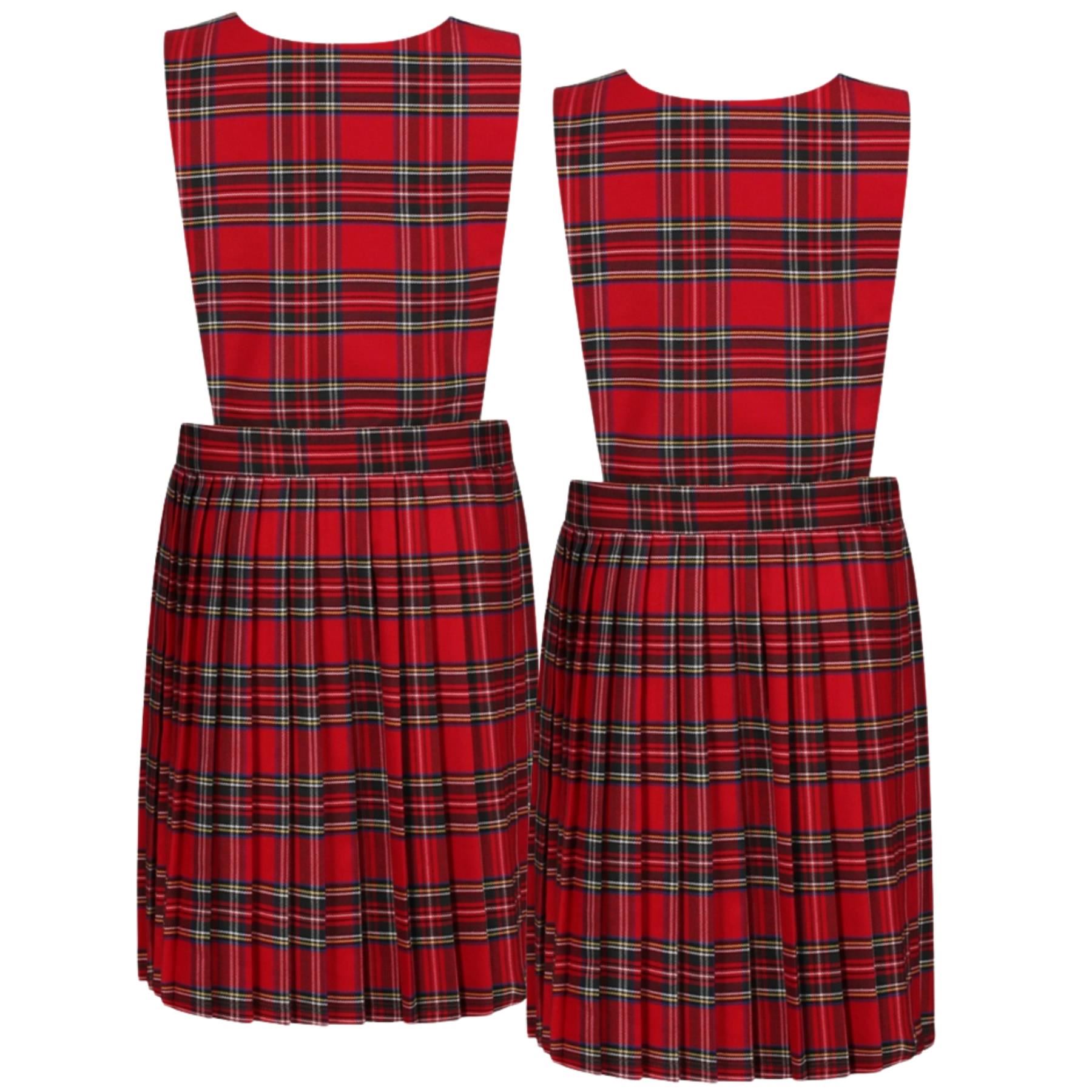 Niñas Babero Delantal Tartán Vestido Envolvente Cuchillo Plisado Uniforme Escolar Paquete de 2 - Imagen 51 de 64