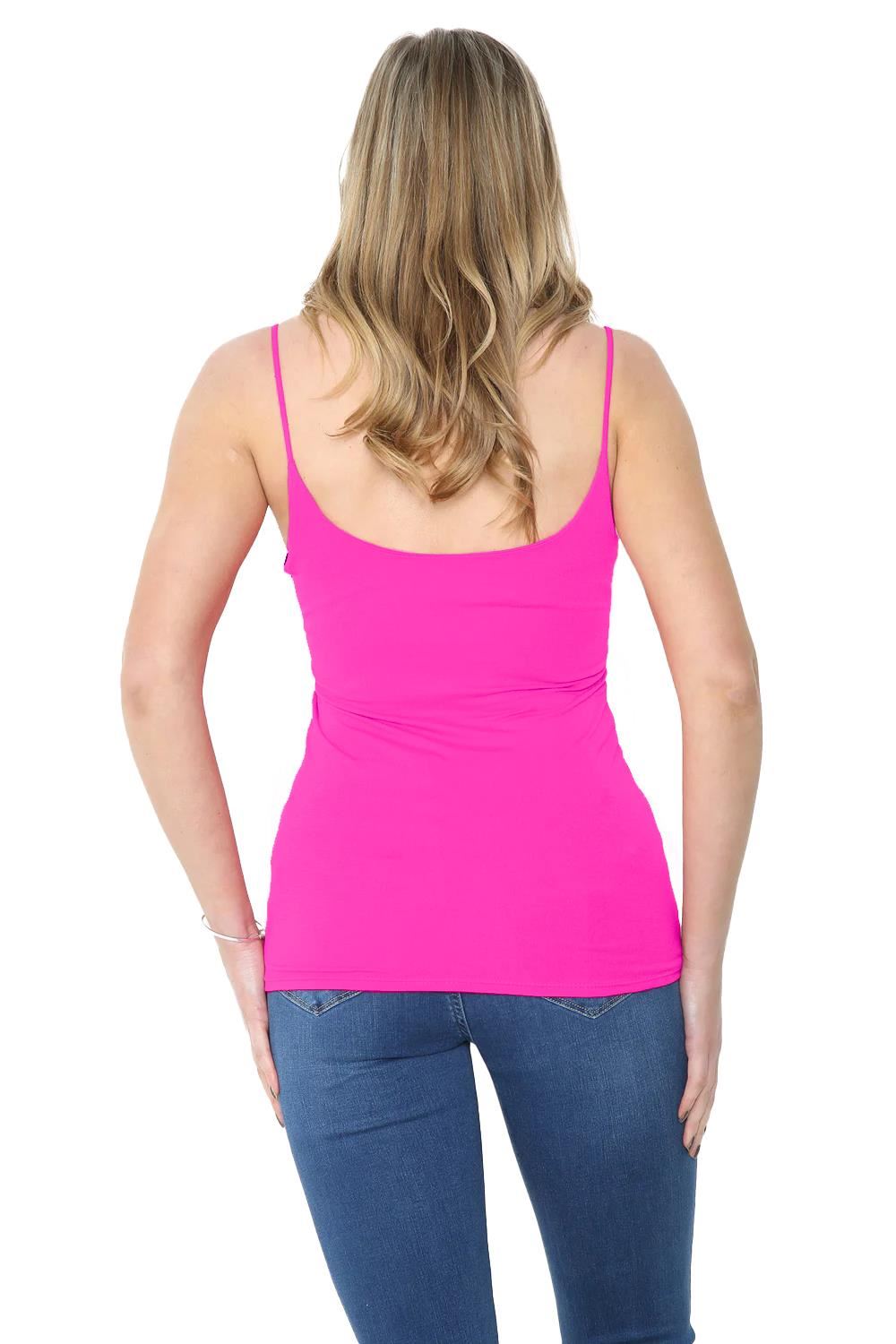 Womens Bodycon Cami Strappy Tank Top Plain Summer Activewear Vest Top, Pack of 3 - Picture 121 of 221