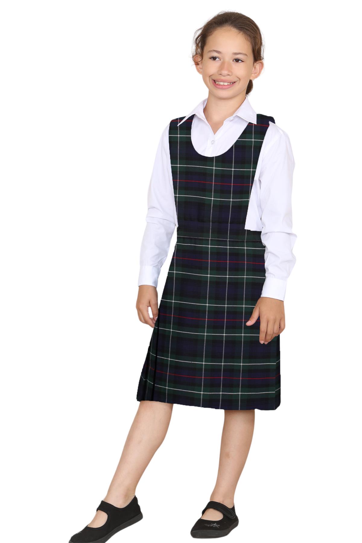 Niñas Babero Delantal Tartán Vestido Envolvente Cuchillo Plisado Uniforme Escolar Paquete de 2 - Imagen 24 de 64