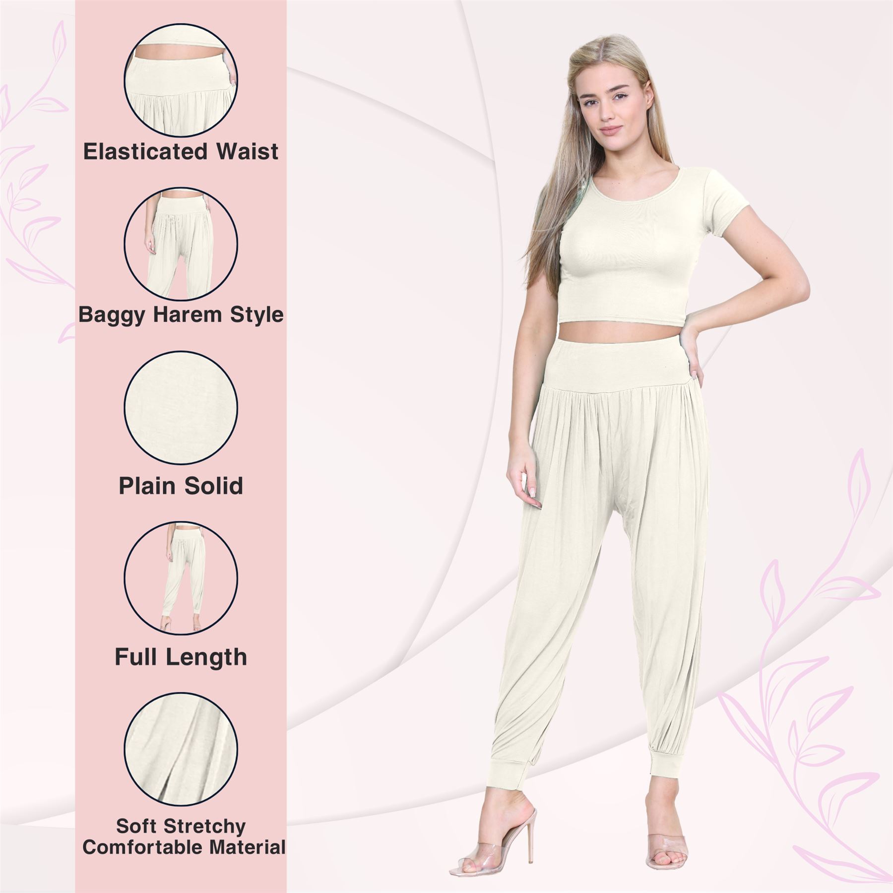 Womens Alibaba Harem Leggings Cuffed Bottoms Plain Hareem Trousers Baggy Pants - Picture 43 of 130