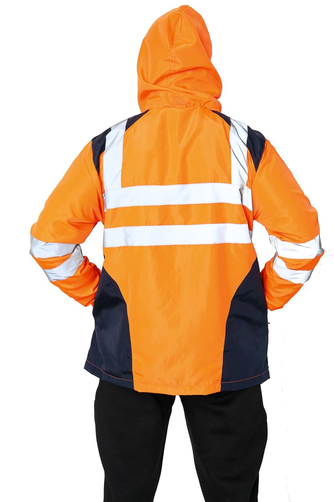 Chaqueta de lluvia Hi Vis para hombres Impermeable reflectante de alta visibilidad Impermeable Ropa de trabajo - Imagen 6 de 11