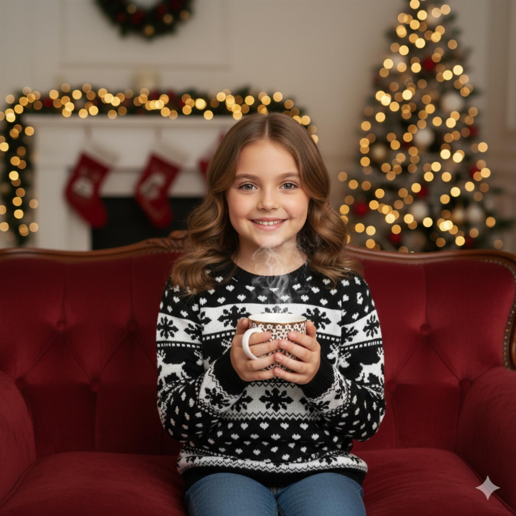 Kids Christmas Jumper Girls Boy Reindeer Sweater Children Novelty Xmas Sweater - Picture 50 of 97