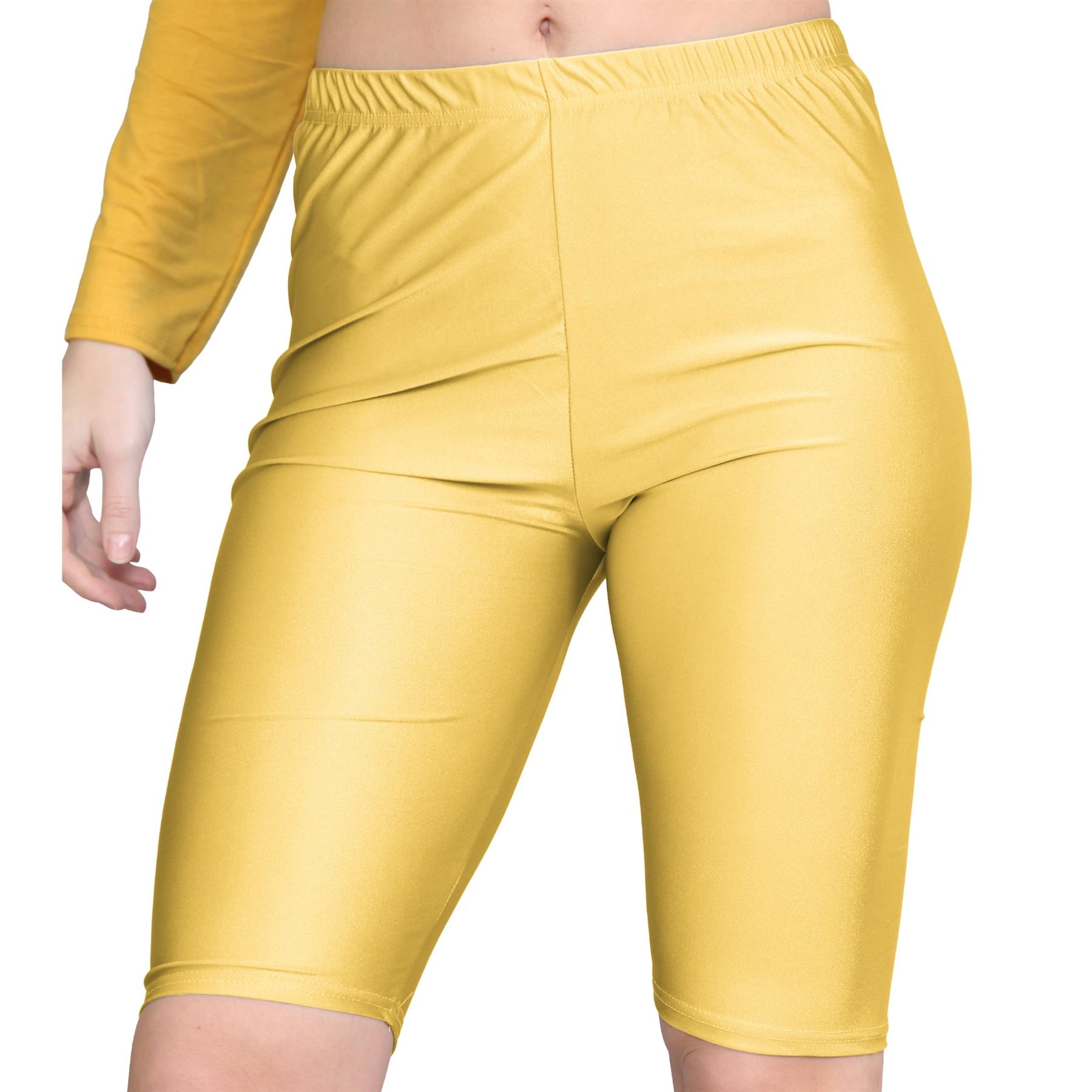 Damas Pantalones Cortos de Ciclismo Lisos Estirados Lycra Brillante Gimnasio Yoga Baile Pantalones Cortos - Imagen 17 de 100