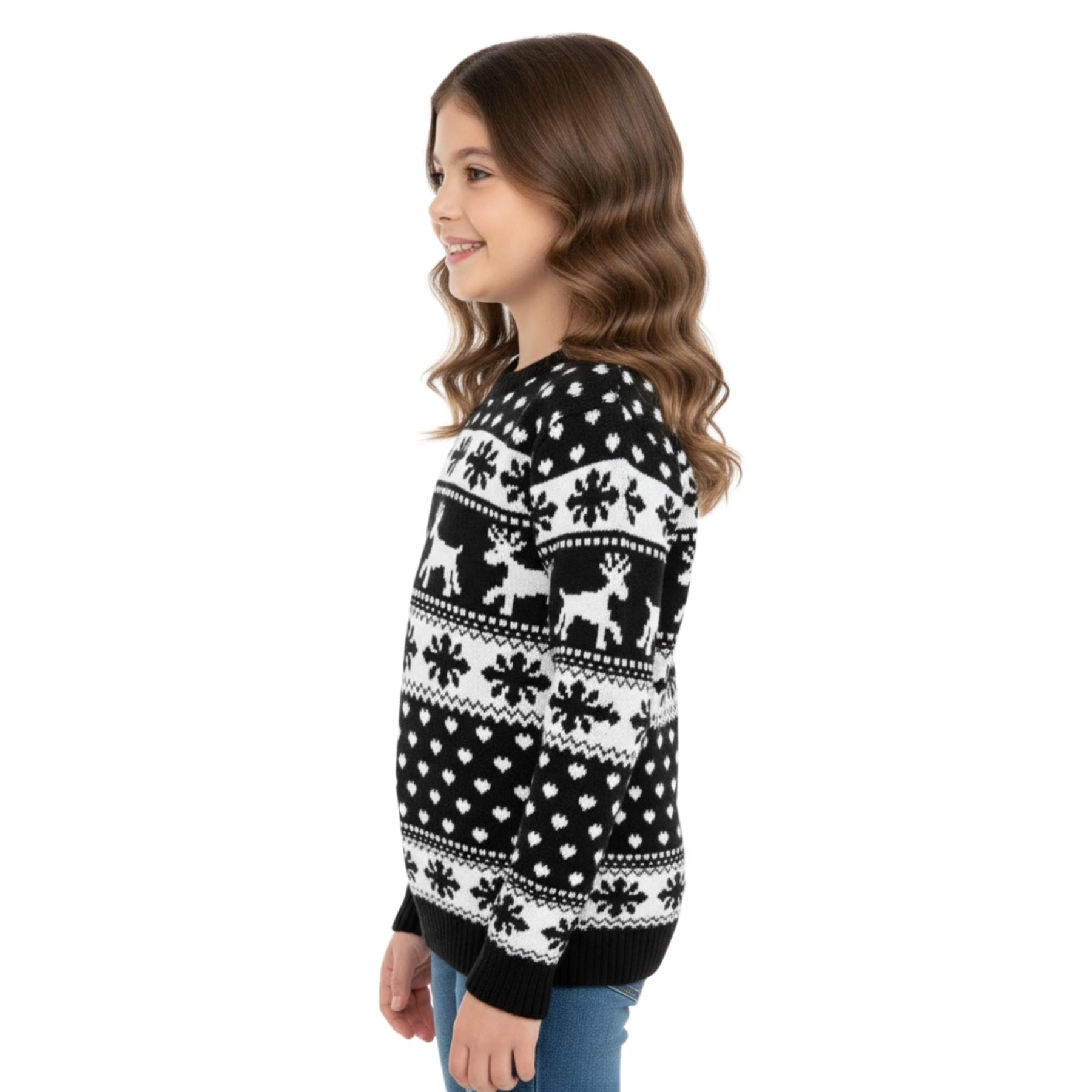 Kids Christmas Jumper Girls Boy Reindeer Sweater Children Novelty Xmas Sweater - Picture 45 of 97