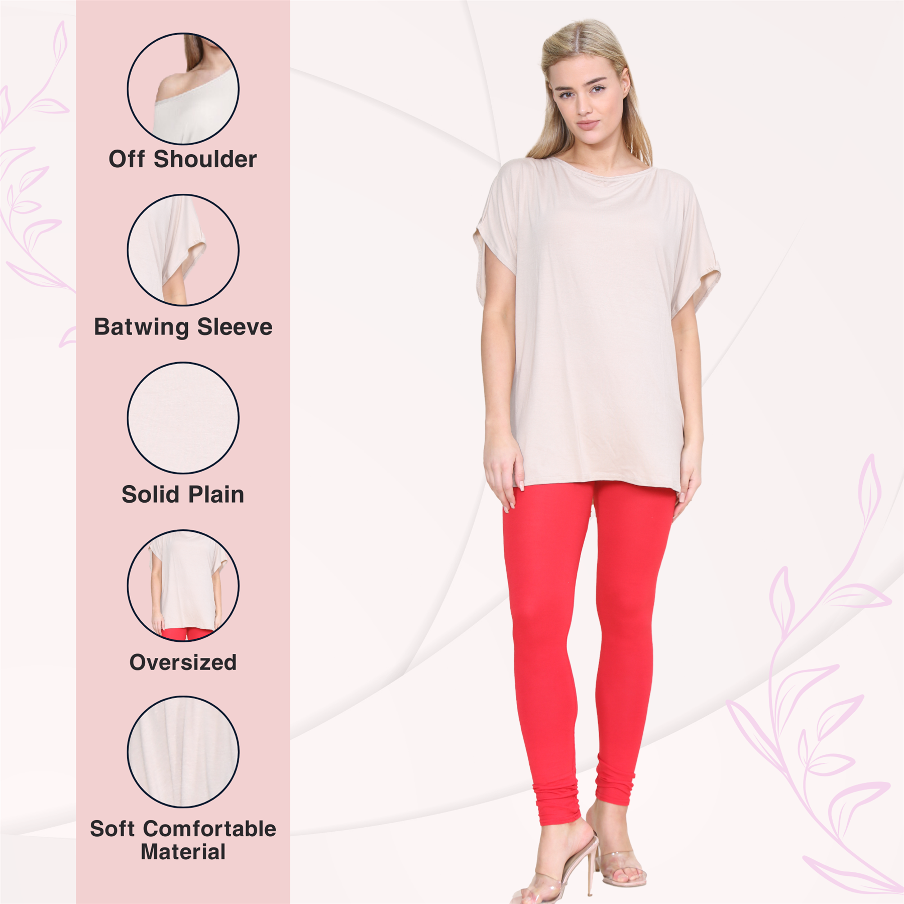 Schulterfreies Damen-T-Shirt Oberteil Fledermausärmel Oversize uni Freizeit Bardot Oberteil - Bild 193 von 225