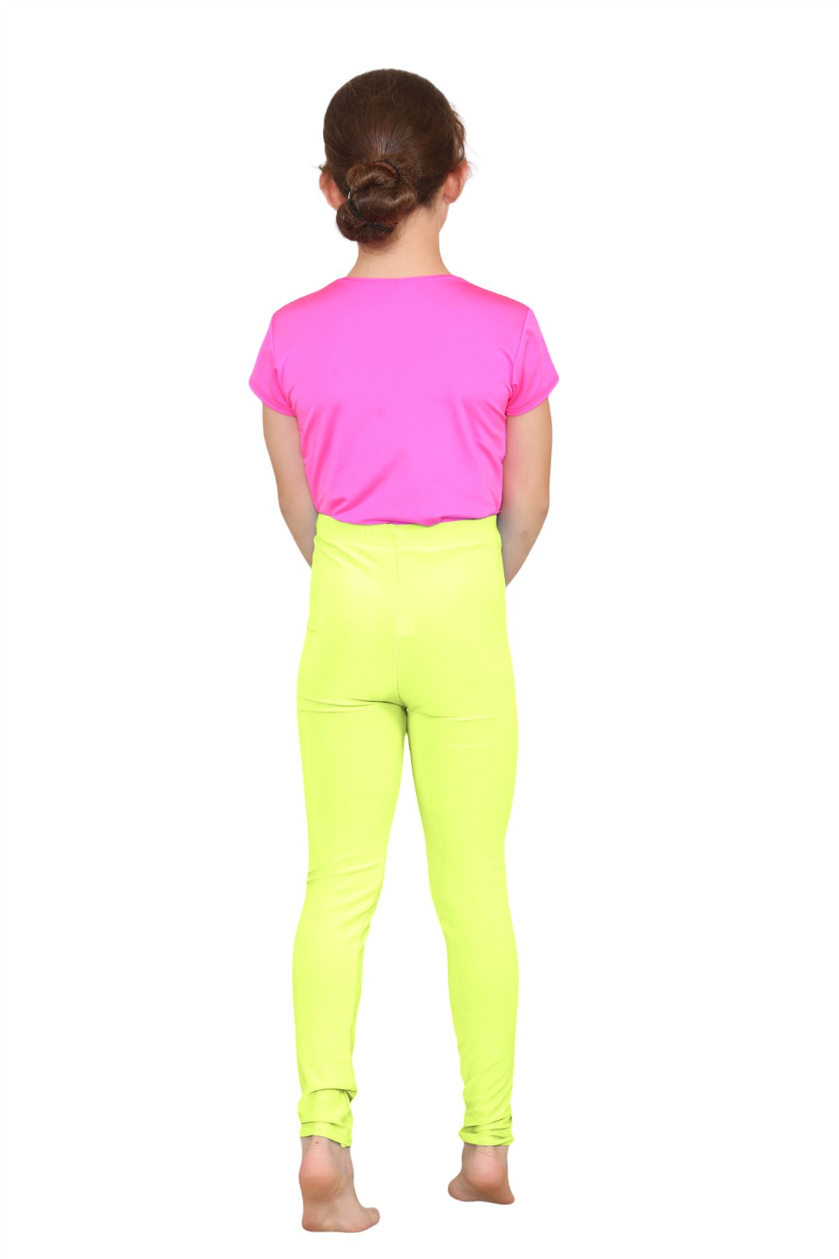 Girls Dance Leggings Gymnastics Microfibre Pants Kids Plain Full Length Trousers - Picture 53 of 85