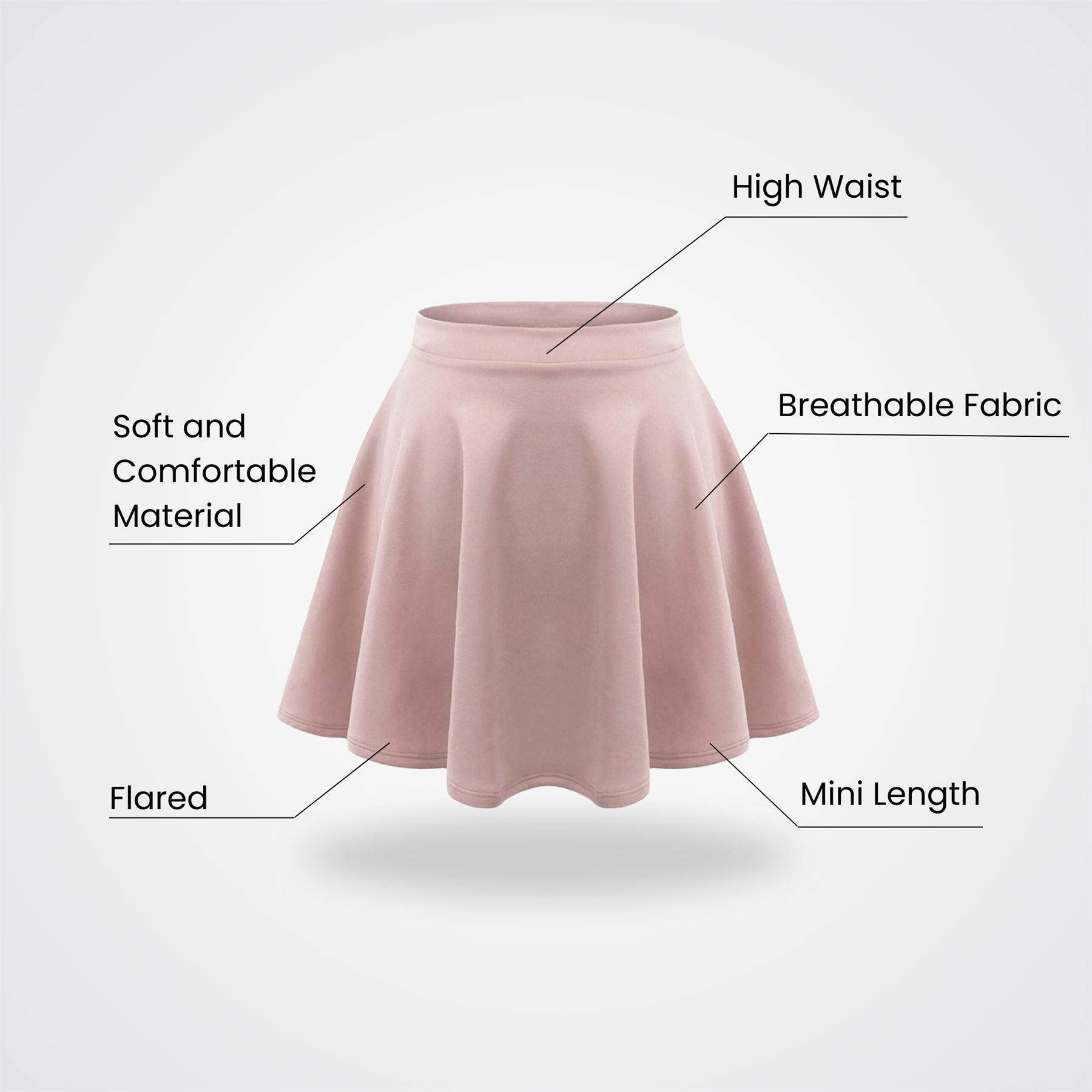 Girls Kids Plain Flared Skirt High Waistband Flippy Stretchy Short Skater Skirt - Picture 45 of 92