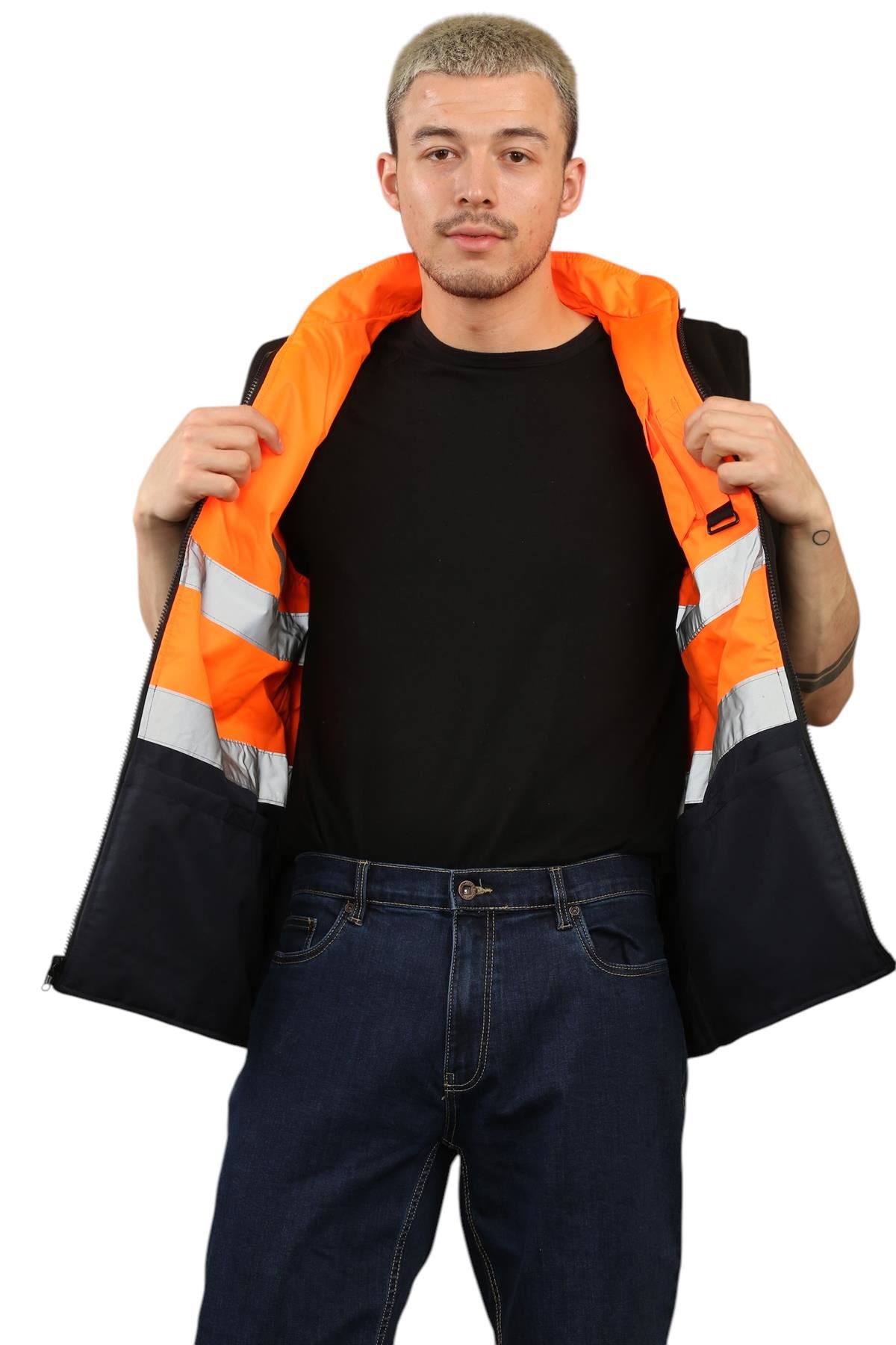 Chaleco reversible impermeable de alta visibilidad para hombre - Imagen 16 de 26