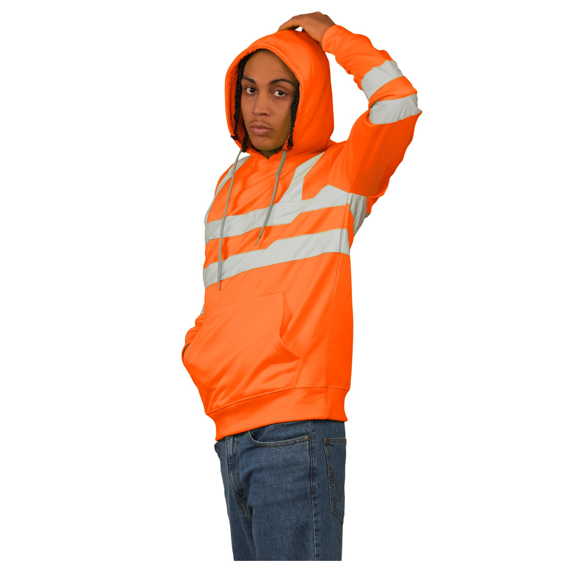 Sudadera con capucha para hombre Hi Vis alta visibilidad lana seguridad ropa de trabajo jersey con capucha saltador - Imagen 7 de 21