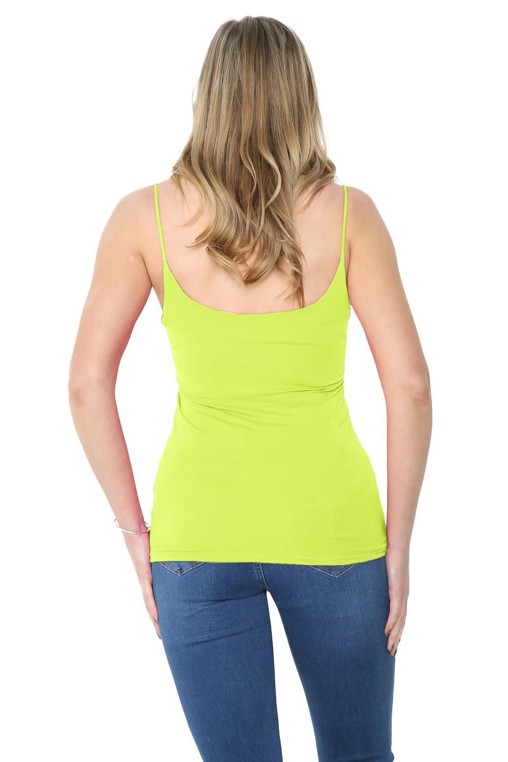 Womens Bodycon Cami Strappy Tank Top Plain Summer Activewear Vest Top, Pack of 3 - Picture 128 of 221