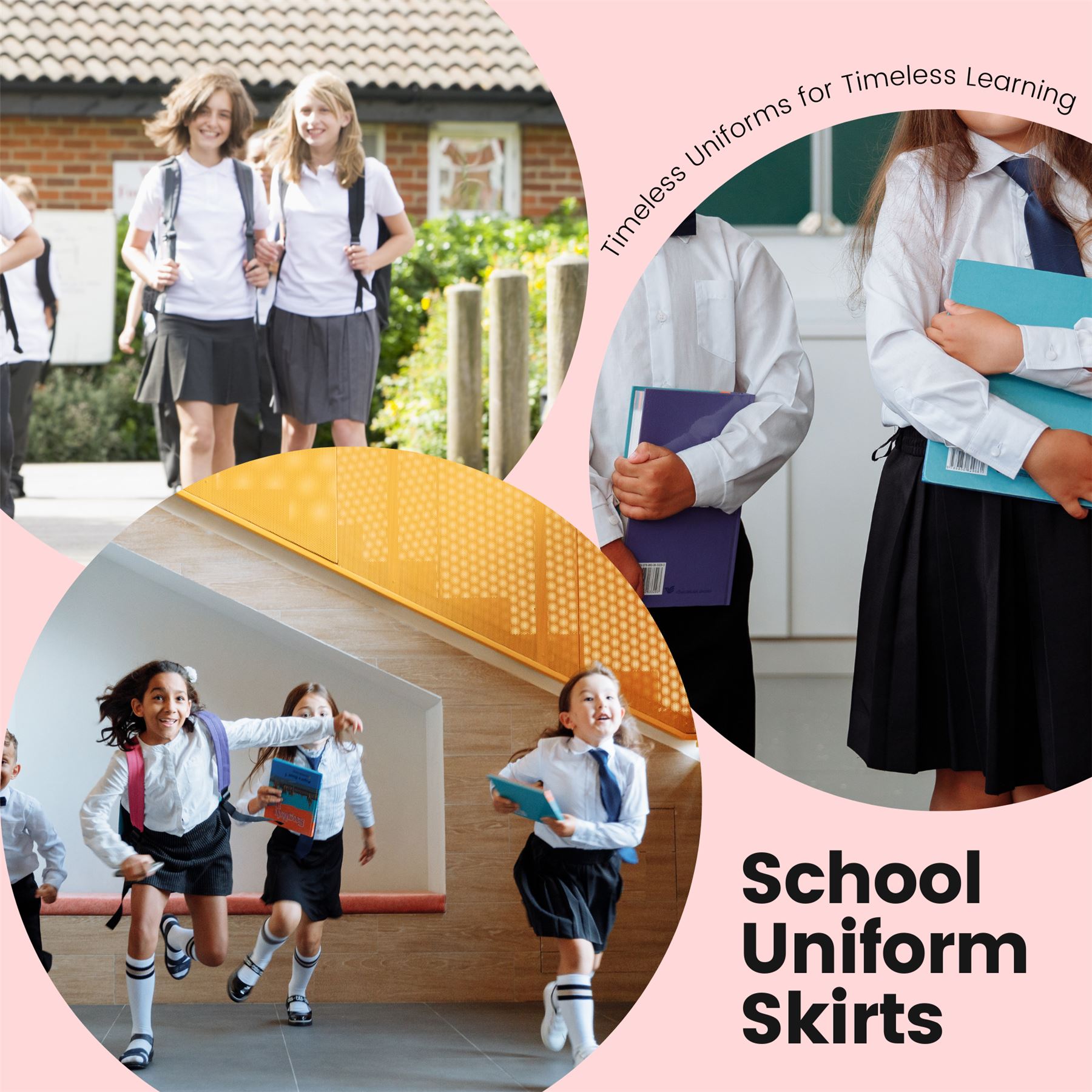 Girls School Skirt All Round Knife Pleated Top Stitched Uniform Mini Skirts - Picture 6 of 11