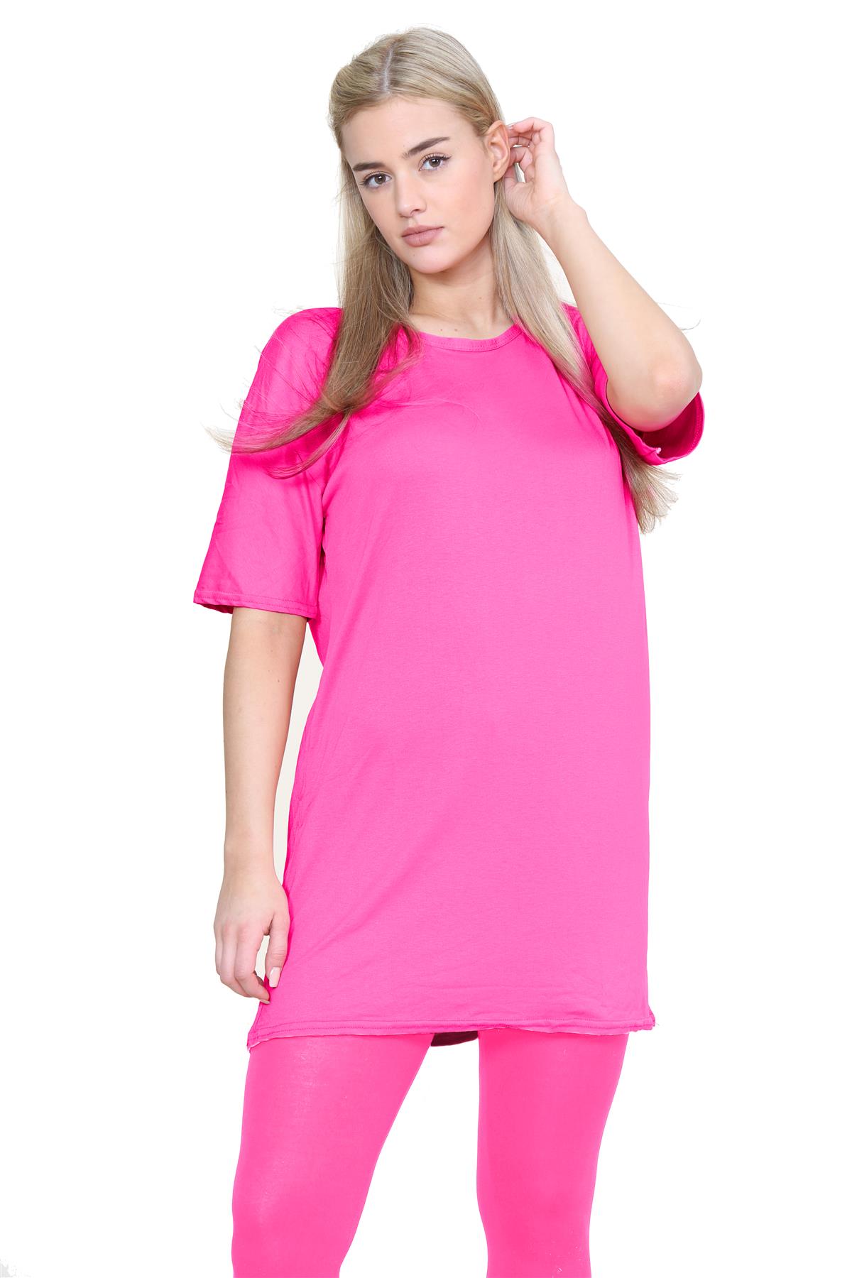 Damas Longline Suelto Camiseta Leggings Gimnasio Chándal Conjunto Coord 2 Piezas Ropa de Salón - Imagen 24 de 155