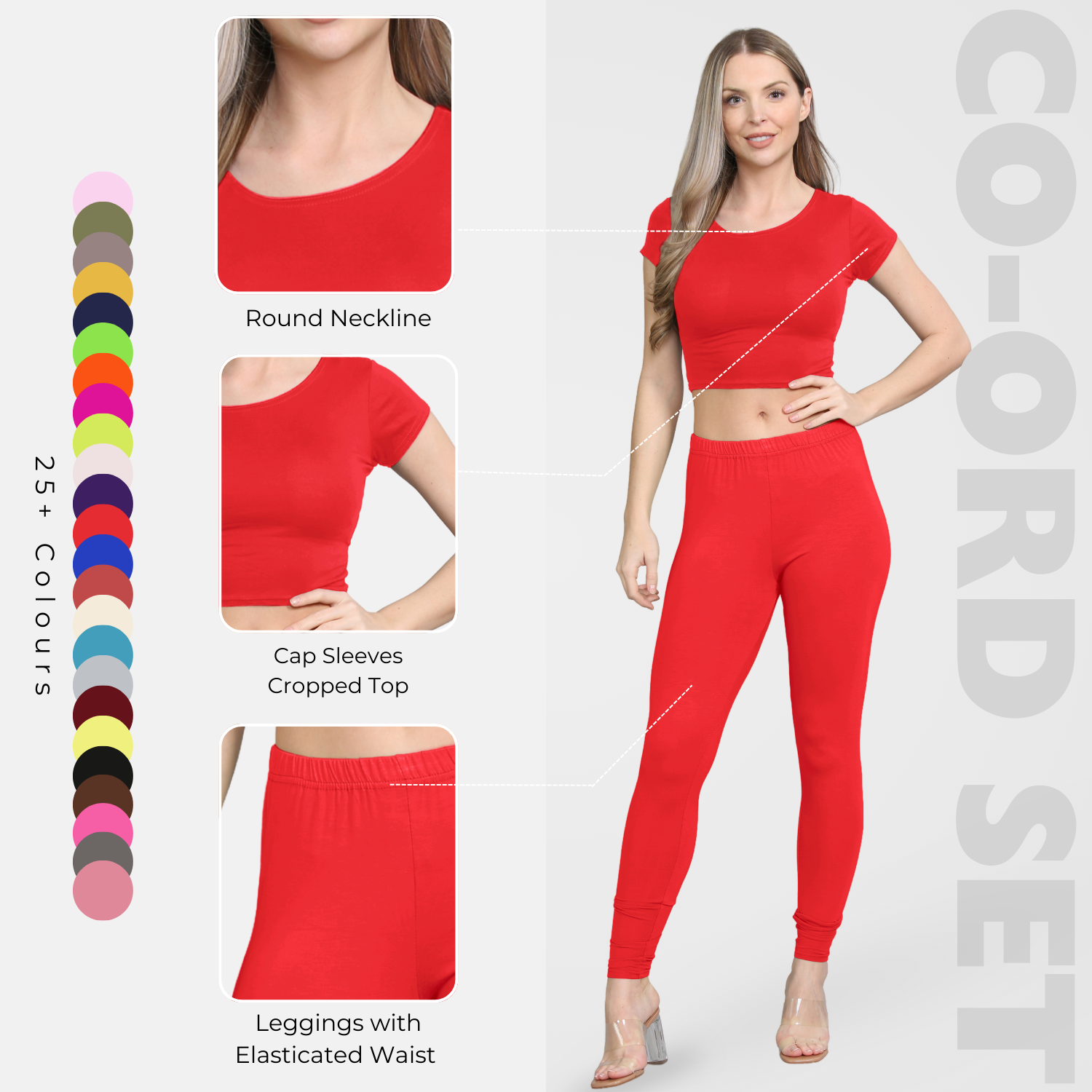 Damen Trainingsanzug Kurzarm Crop Top Sport Legging Workout Aktiv Lounge Set - Bild 104 von 148