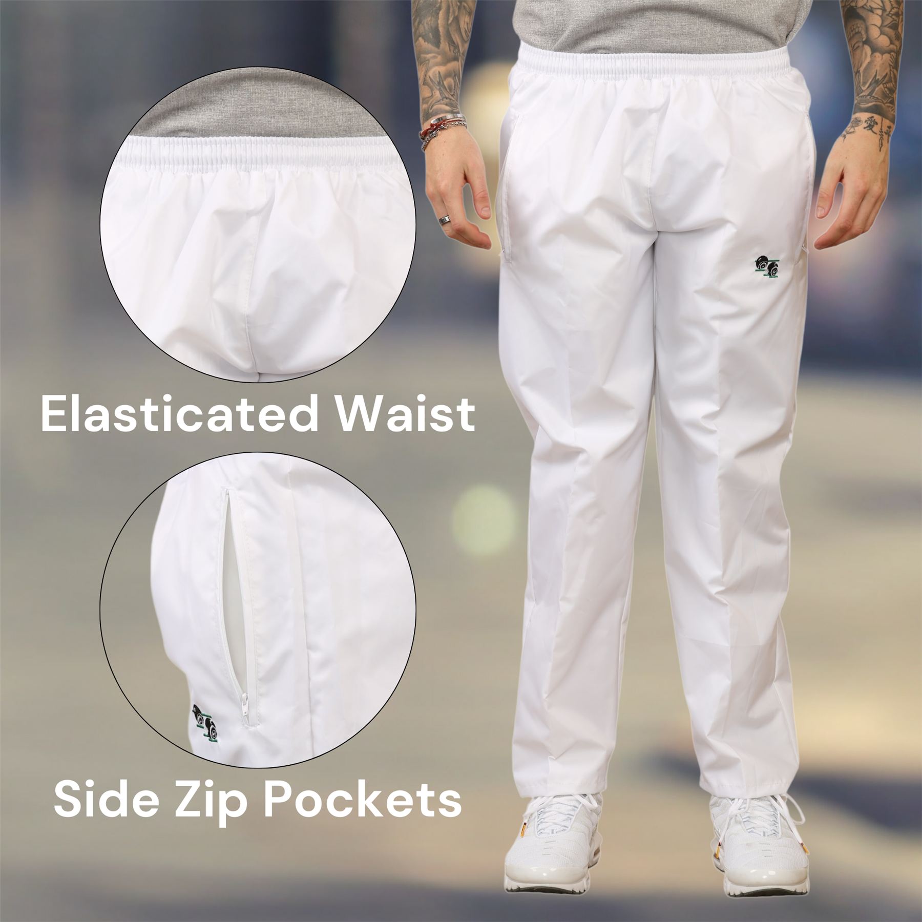 Pantalón de Bowling Unisex Chaqueta Blanco Césped Cuencos Forrado de Vellón Impermeable A Prueba de Viento - Imagen 14 de 22