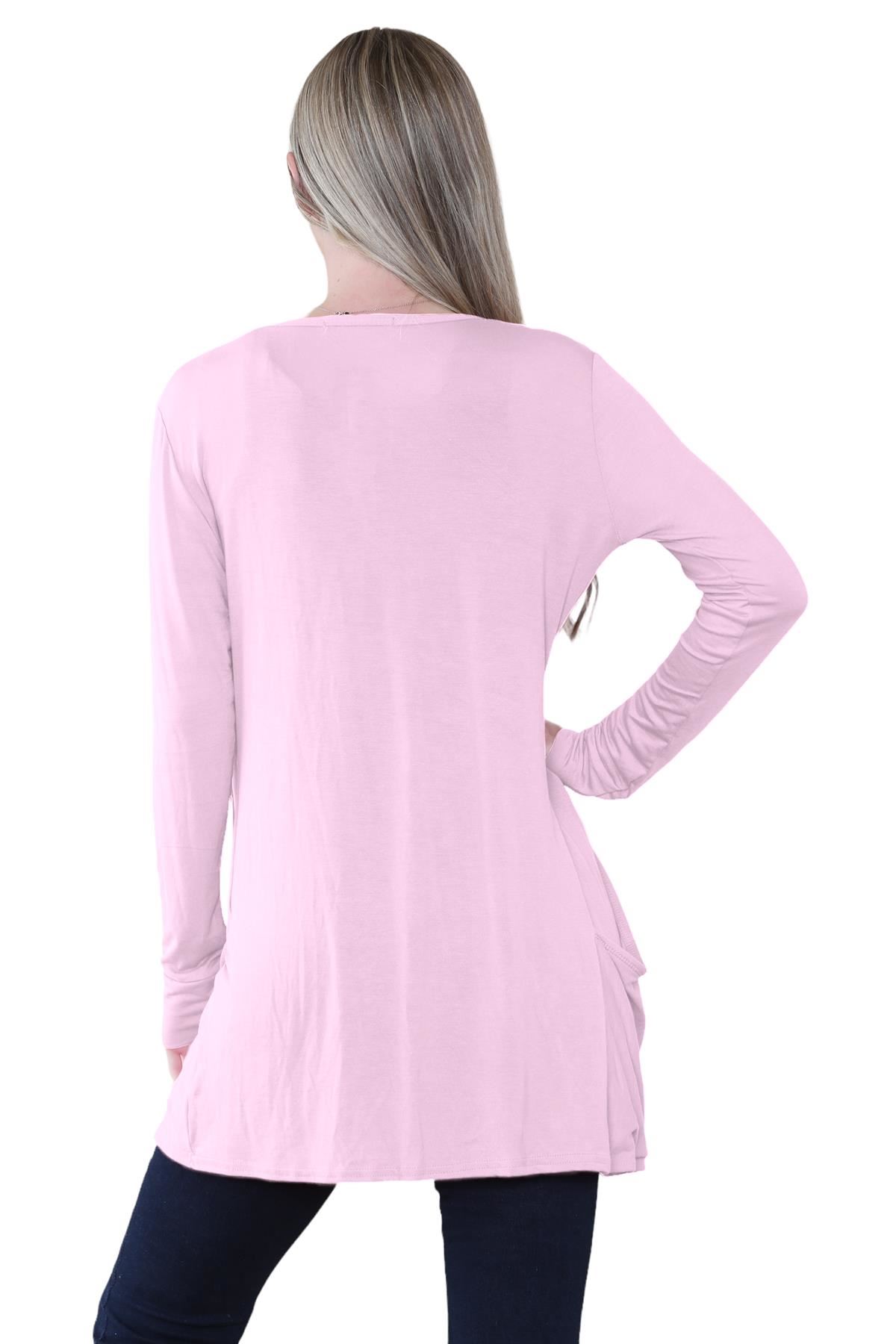 Boyfriend Cardigan Damen schlicht langärmelig offener Tropfen Tasche Freizeit Achselzucken Oberteil - Bild 4 von 148