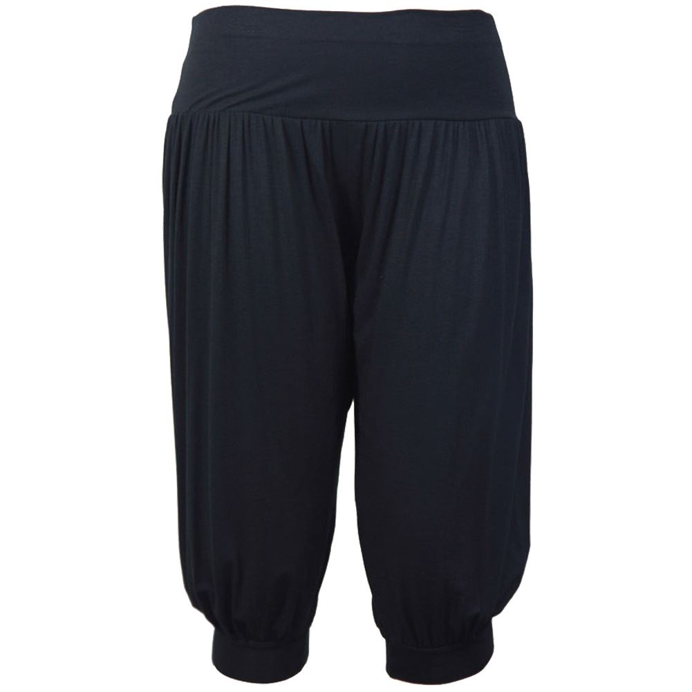Womens 3/4 Alibaba Leggings Cropped Harem Trousers Plain Cuffed Hareem Pants - Picture 2 of 9