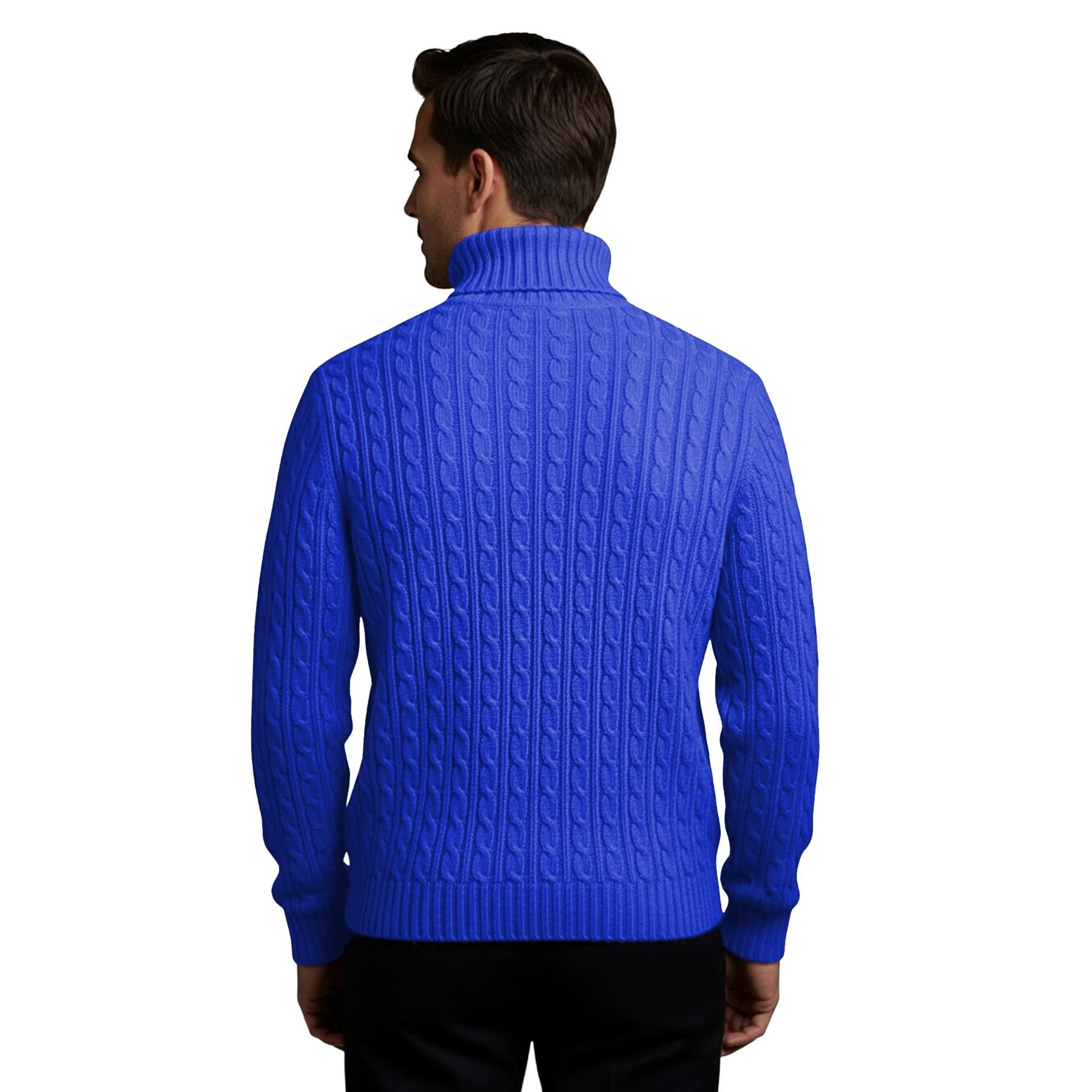 Herren Polo Rollkragen Langarm Pullover Zopfmuster Winterpullover Pulli - Bild 94 von 154