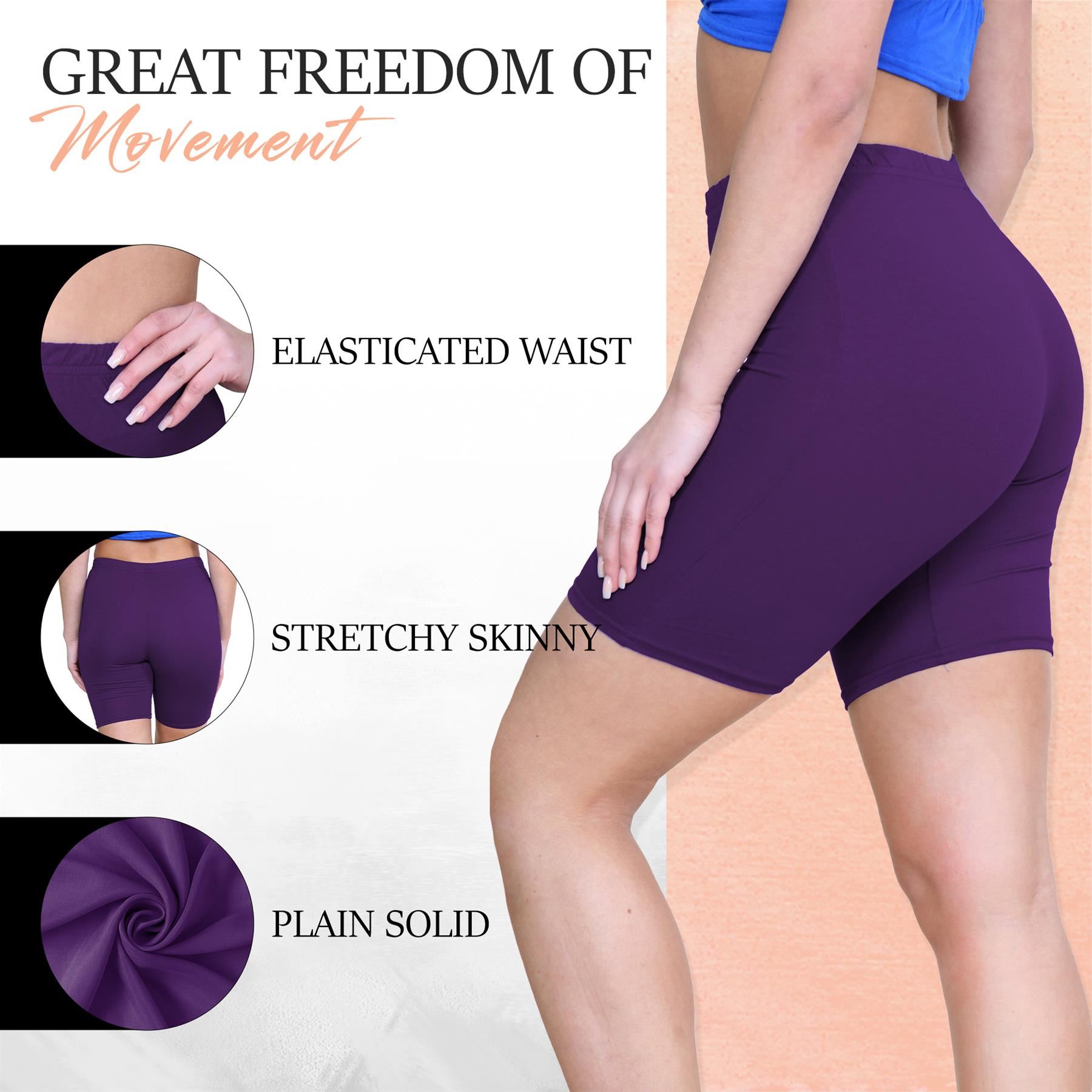 Pantalones Cortos de Ciclismo Lisos Para Mujer Baile Gimnasio Pantalones Cortos Elásticos Activos Paquete de 3 - Imagen 178 de 268
