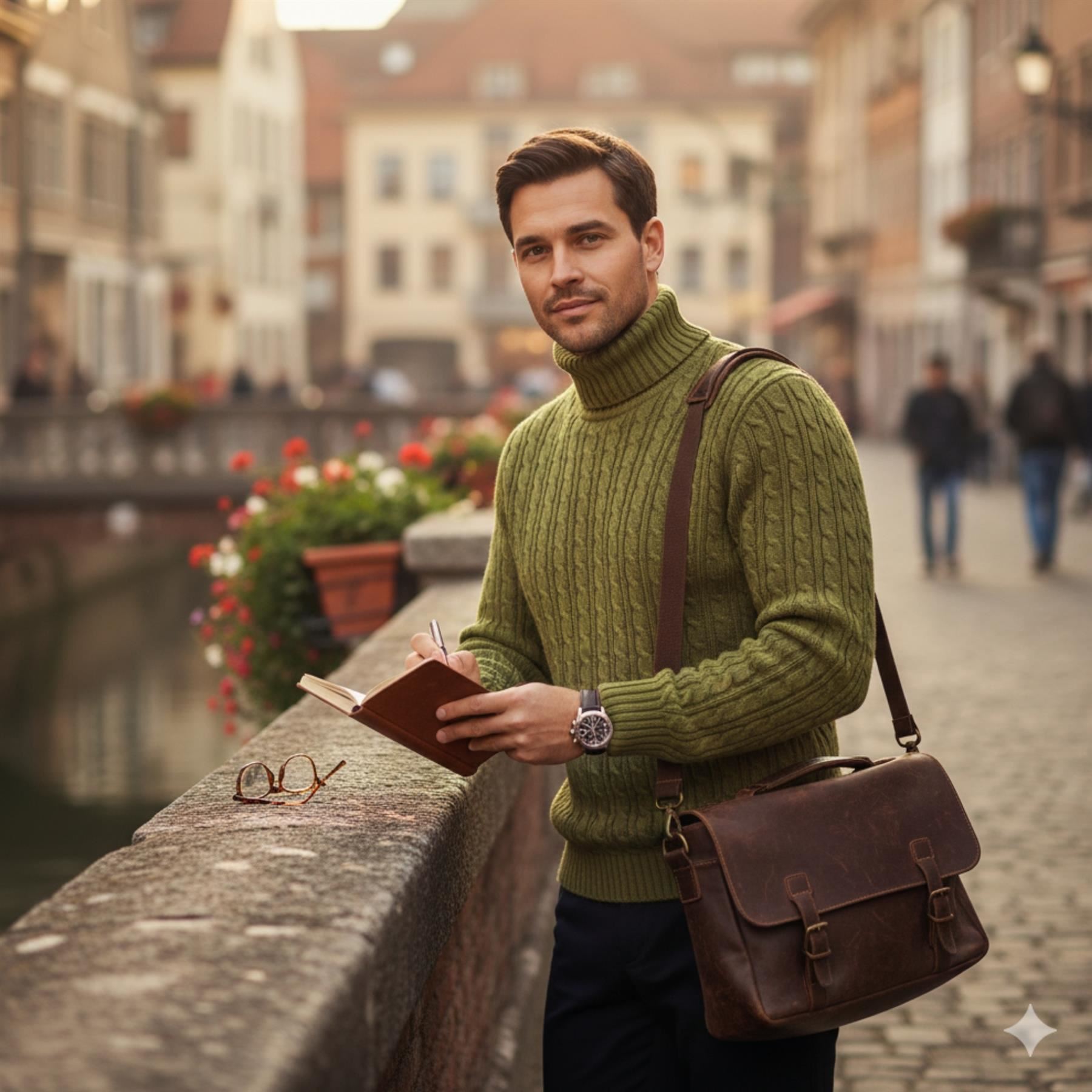 Herren Polo Rollkragen Langarm Pullover Zopfmuster Winterpullover Pulli - Bild 57 von 154