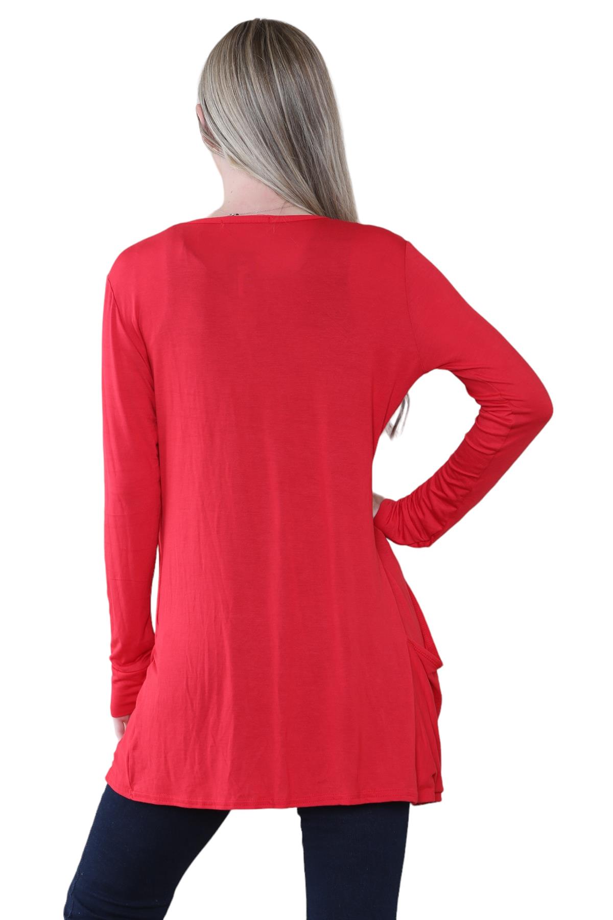 Boyfriend Cardigan Damen schlicht langärmelig offener Tropfen Tasche Freizeit Achselzucken Oberteil - Bild 105 von 148
