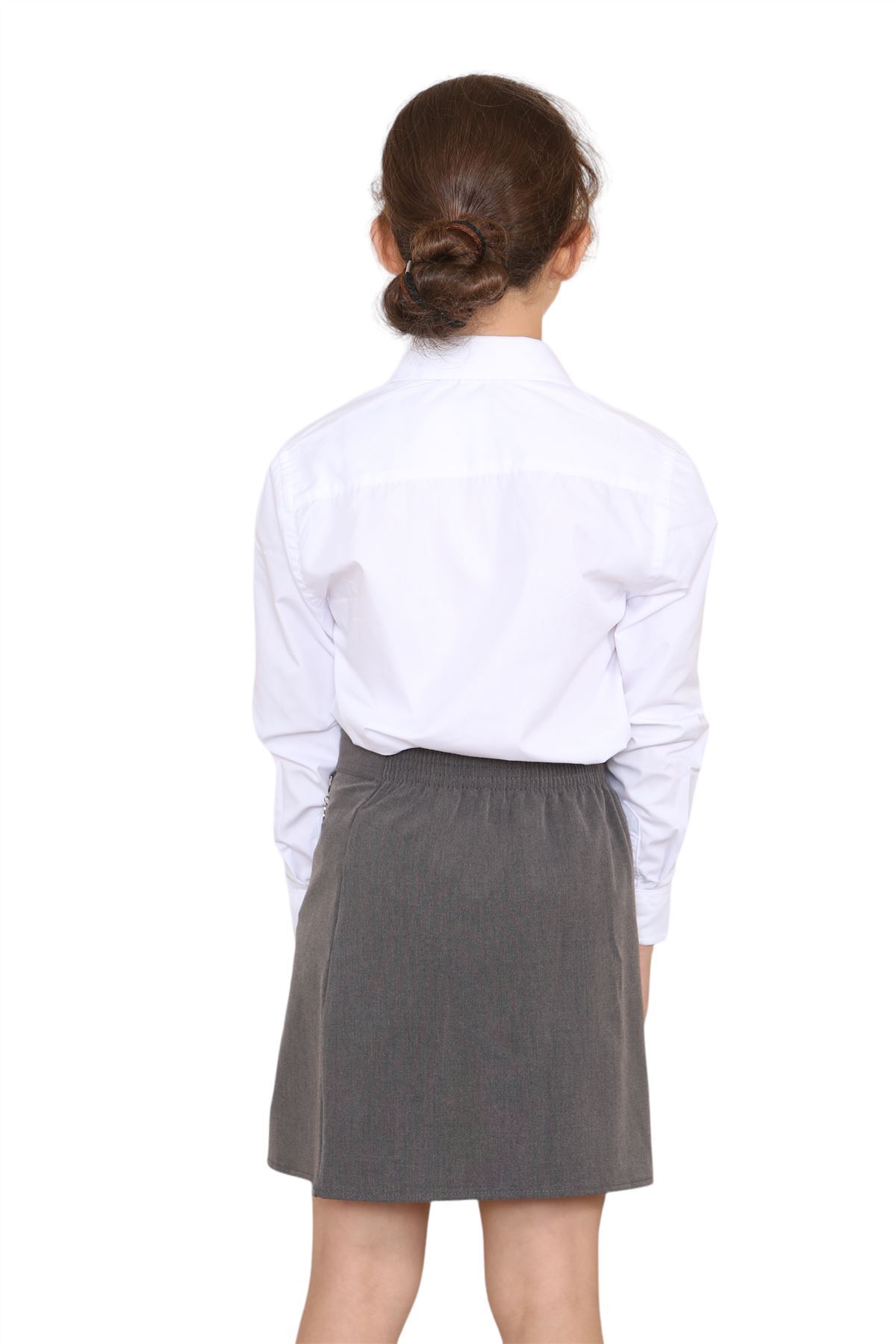 Girls Lycra School Skirt Heart Attachment Front Pocket Elasticated Back Uniform - Picture 18 of 29