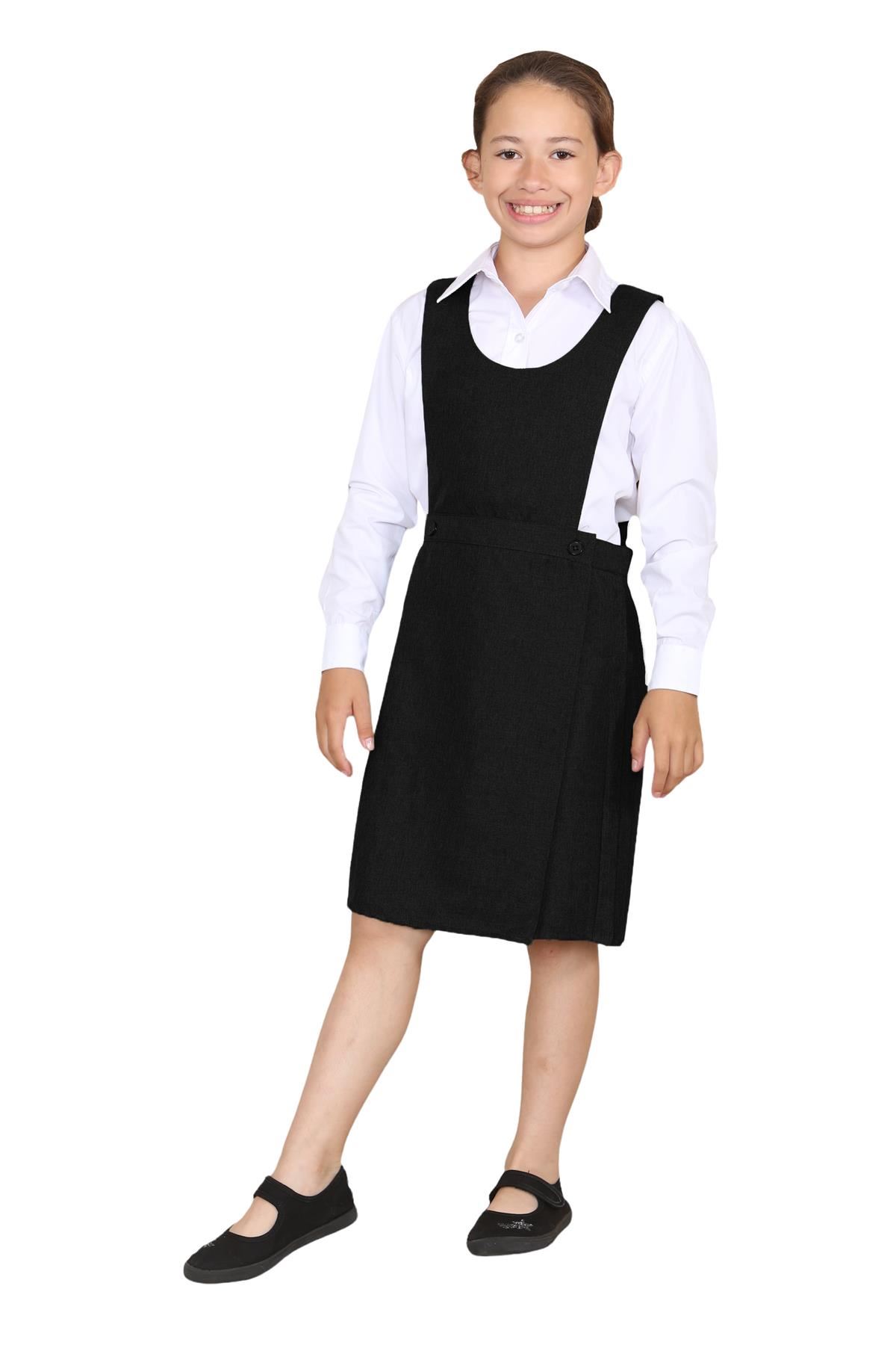 Niñas Babero Delantal Tartán Vestido Envolvente Cuchillo Plisado Uniforme Escolar Paquete de 2 - Imagen 3 de 64
