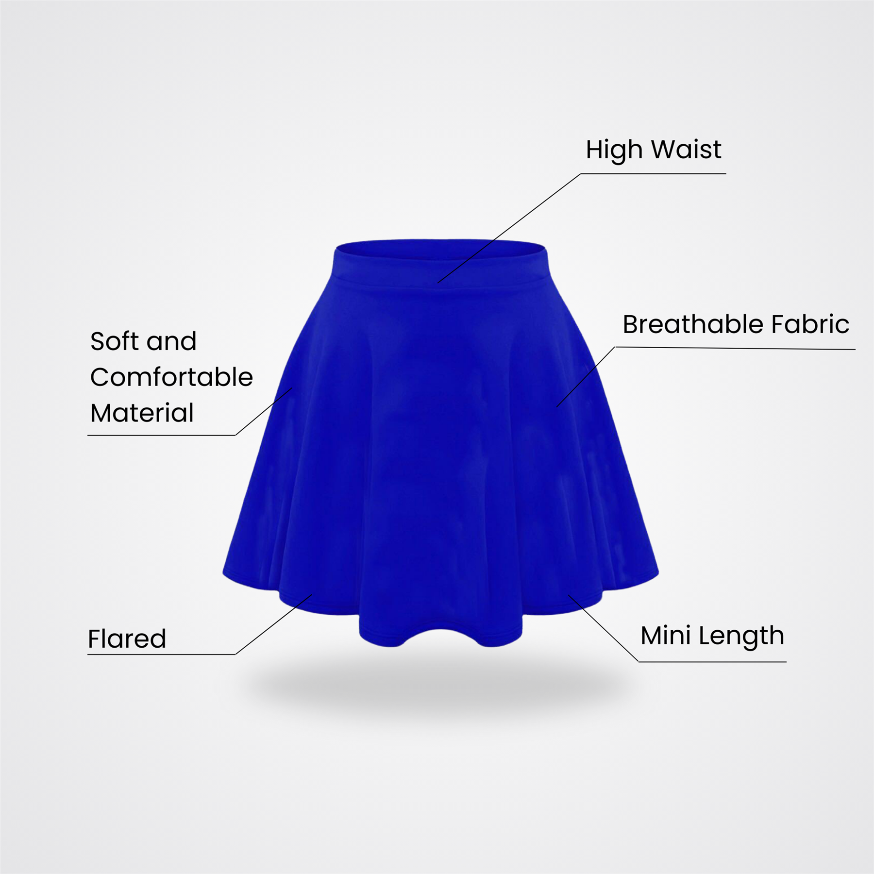 Girls Kids Plain Flared Skirt High Waistband Flippy Stretchy Short Skater Skirt - Picture 73 of 92