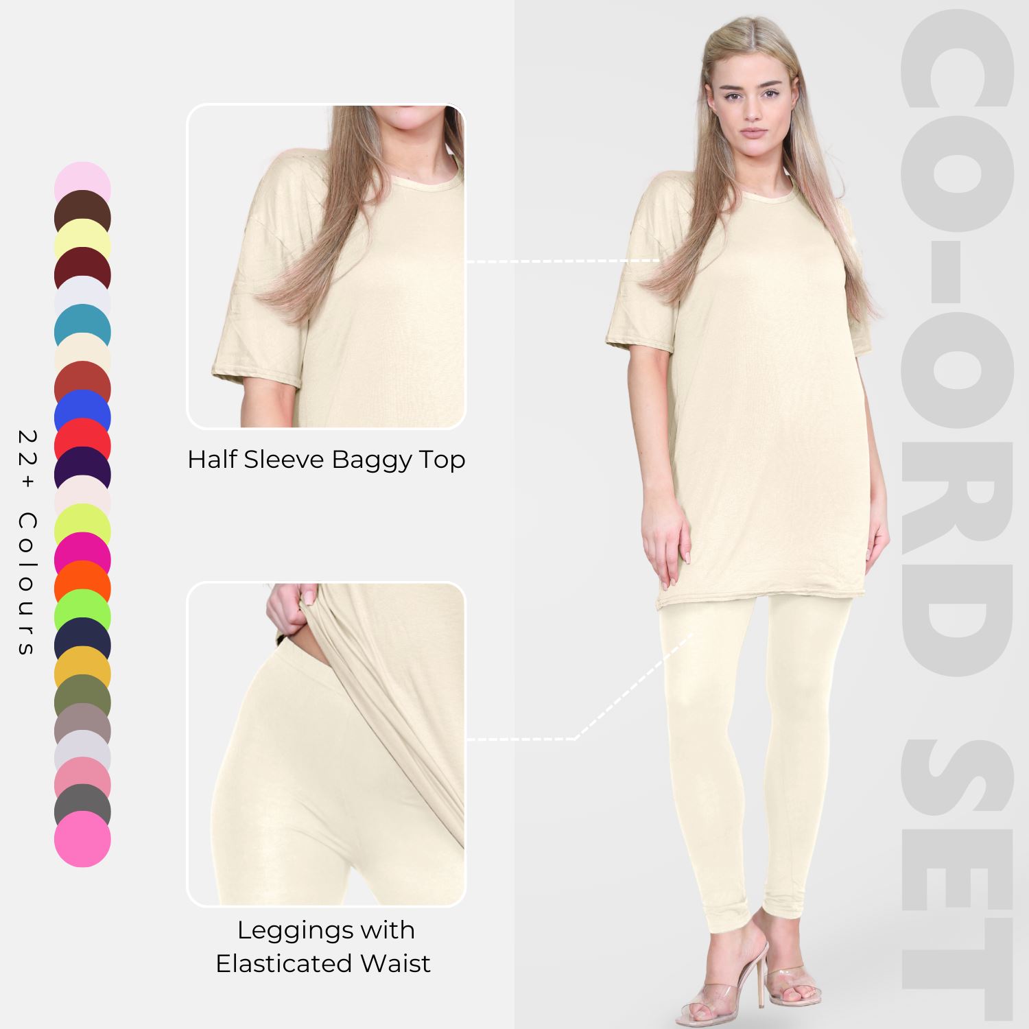 Damas Longline Suelto Camiseta Leggings Gimnasio Chándal Conjunto Coord 2 Piezas Ropa de Salón - Imagen 125 de 155