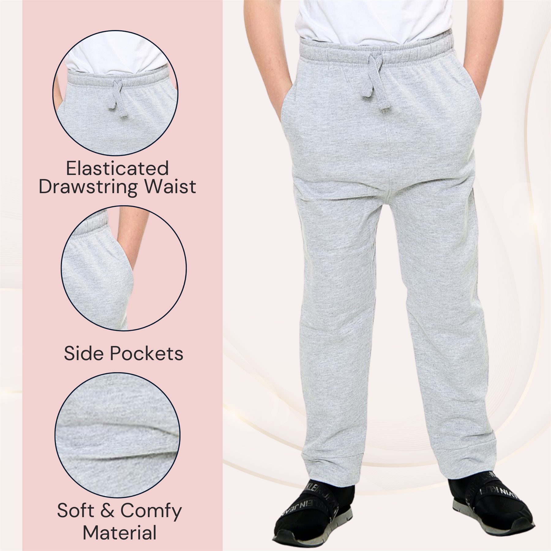 Kids Fleece Trouser Girls Boys Joggers Sports Casual School PE Tracksuit Pants - Picture 18 of 38
