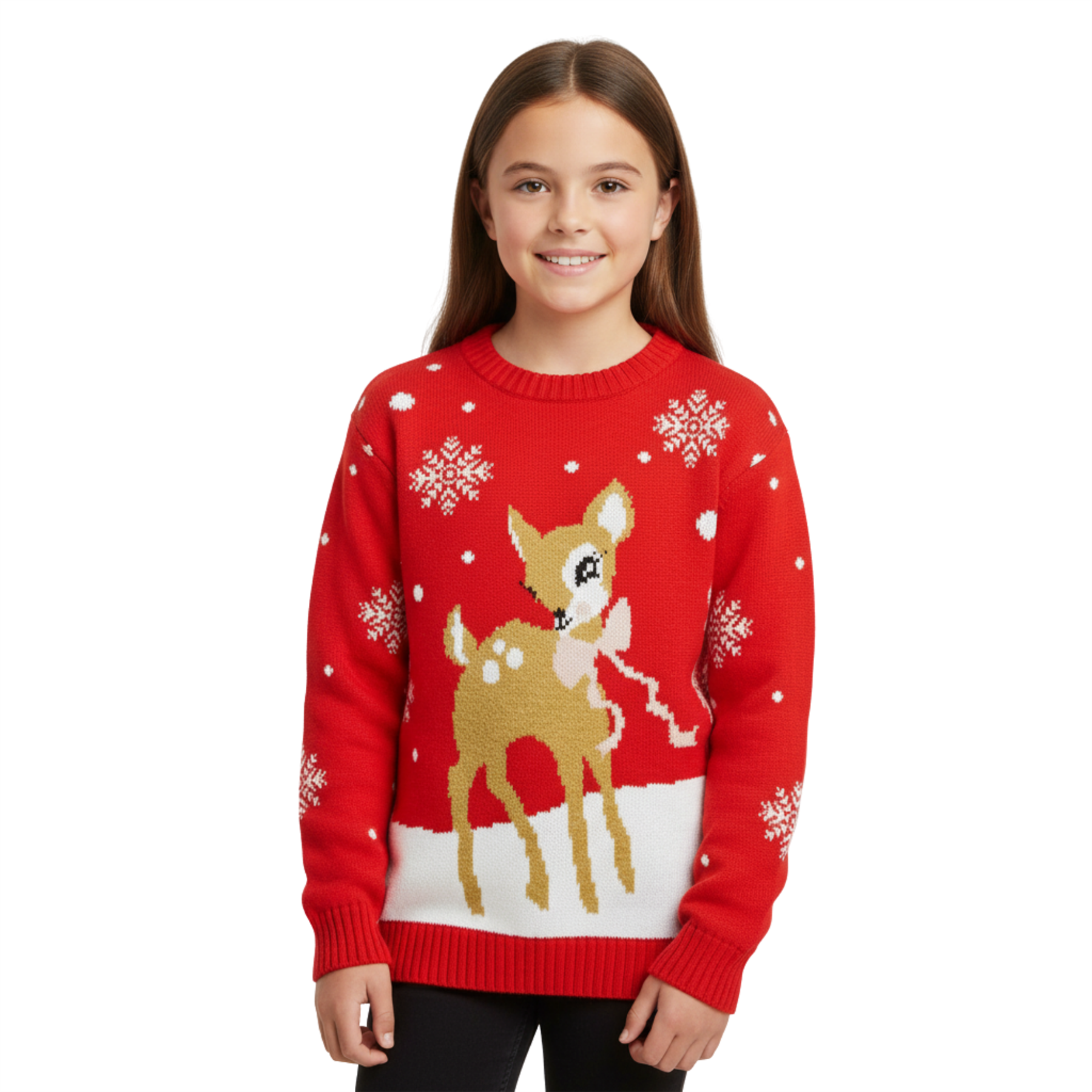 Kids Christmas Jumper Girls Boy Reindeer Sweater Children Novelty Xmas Sweater - Picture 16 of 97