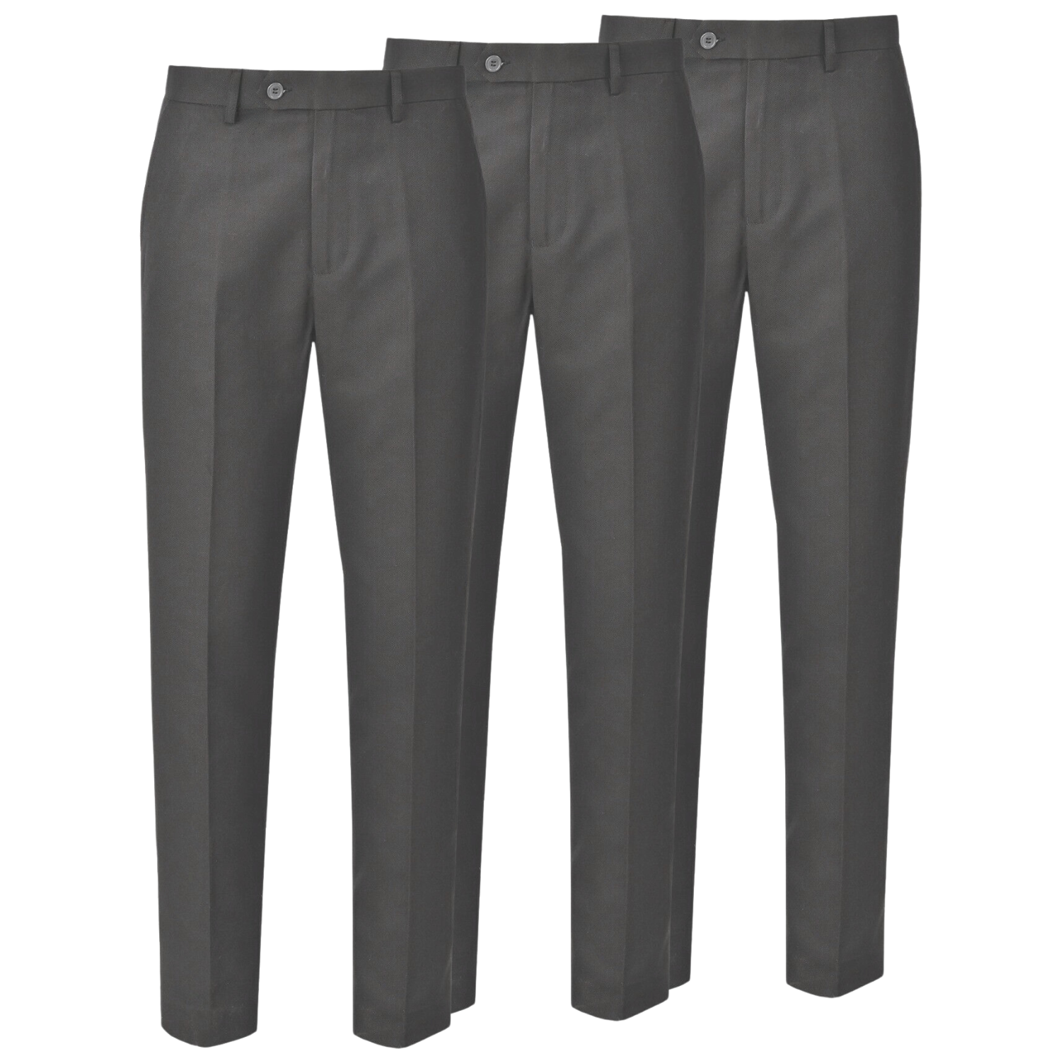 Uniforme escolar para niños Pantalones Ajustador de cintura frontal plano Pantalones ajustados Paquete de 3 - Imagen 10 de 17