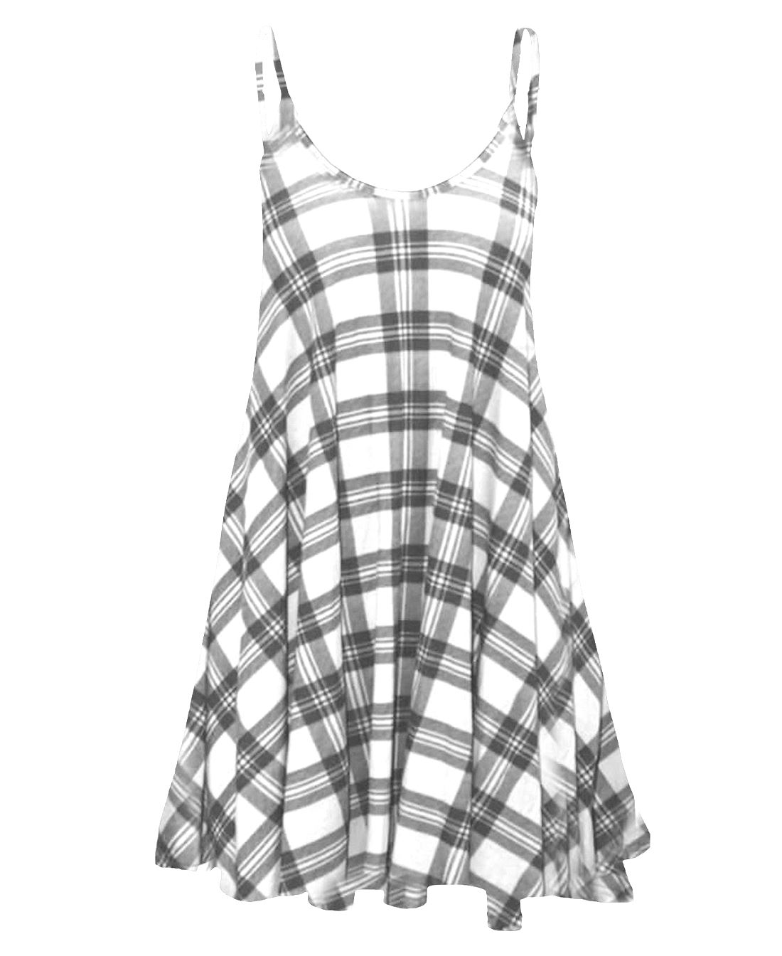 Womens Printed Cami Dress Flared Strappy Long Camisole Swing Mini Dress Vest Top - Picture 20 of 21