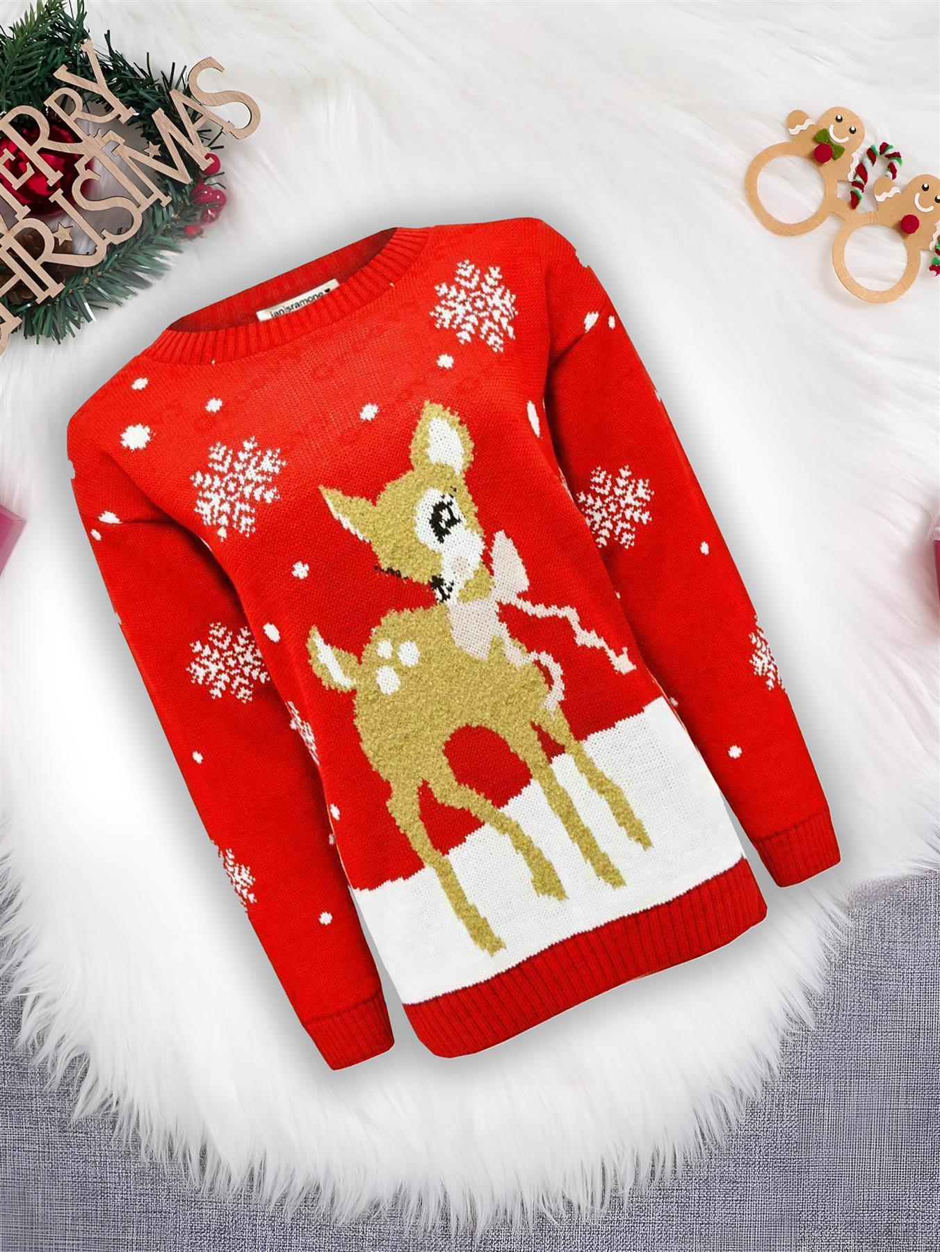 Suéter de Navidad para niños Niñas Niños Reno Niños Novedad Suéter de Navidad - Imagen 10 de 67