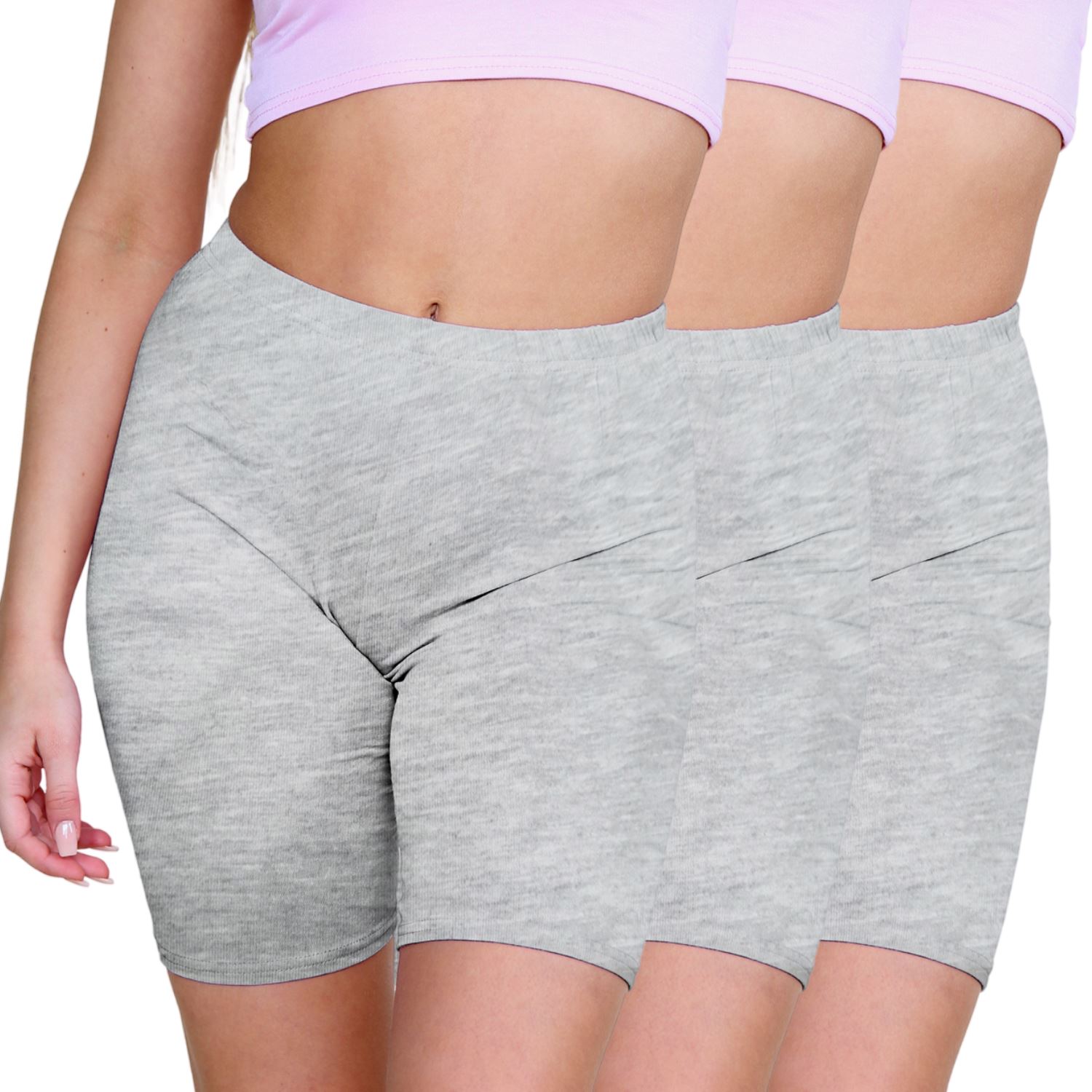 Pantalones Cortos de Ciclismo Lisos Para Mujer Baile Gimnasio Pantalones Cortos Elásticos Activos Paquete de 3 - Imagen 73 de 268