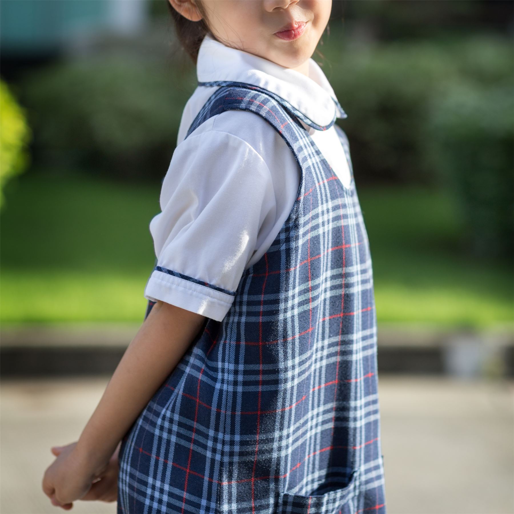 Niñas Babero Delantal Tartán Vestido Envolvente Cuchillo Plisado Uniforme Escolar Paquete de 2 - Imagen 42 de 64