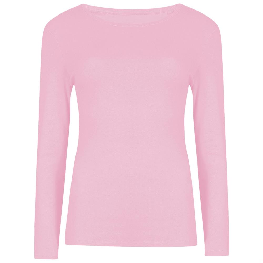 Camiseta para mujer cuello redondo manga larga elástica básica lisa informal - Imagen 3 de 34