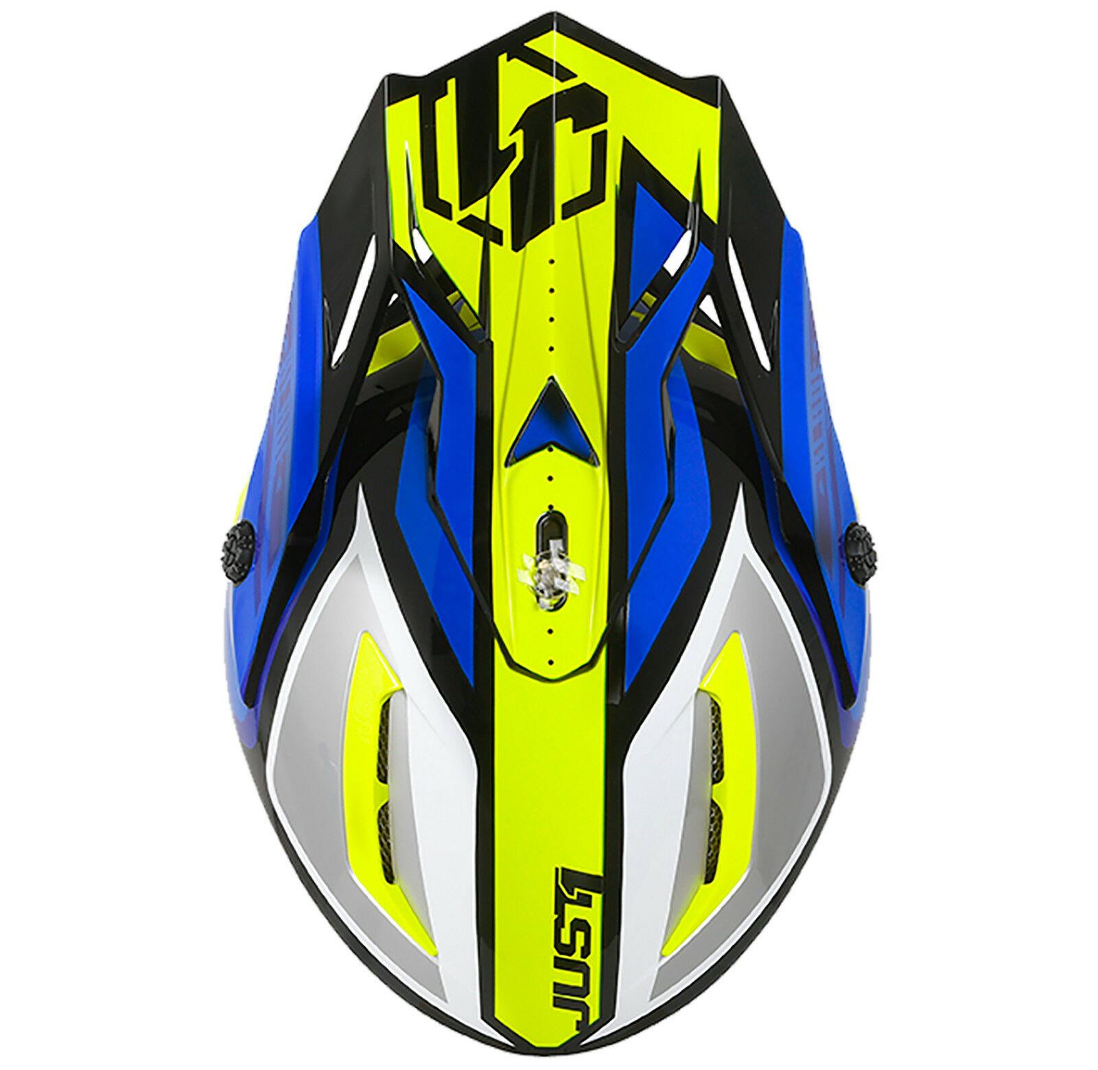 JUS909M Adult Medium Just1 Motorcross Motorcycle Helmet J38 Blue
