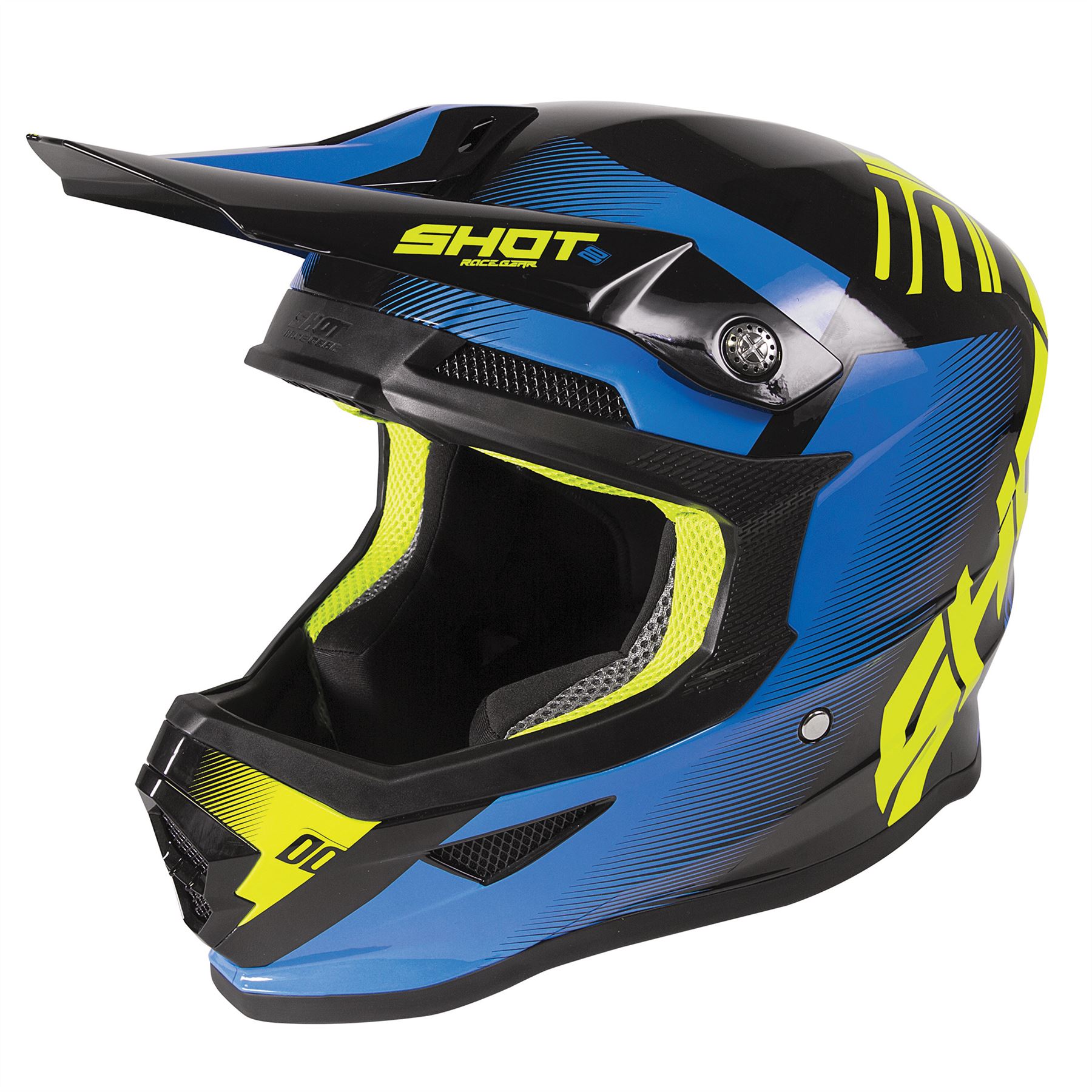 Taille Xl SHOT Casque Cross Furious Score Gris//N/éon Jaune
