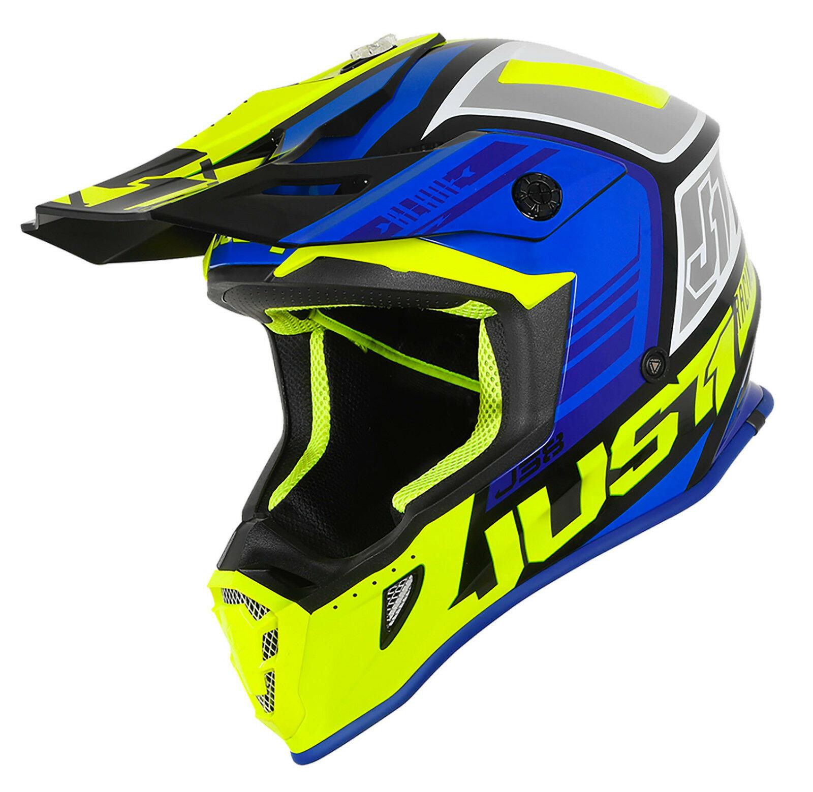JUS909M Adult Medium Just1 Motorcross Motorcycle Helmet J38 Blue