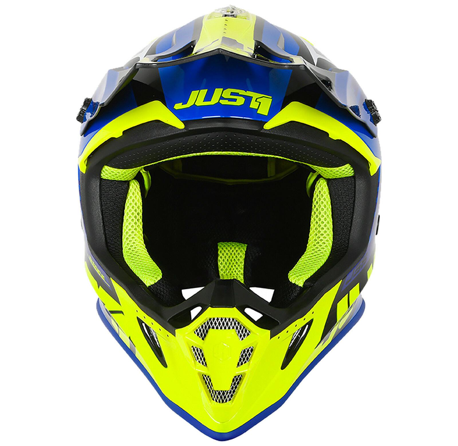 JUS909M Adult Medium Just1 Motorcross Motorcycle Helmet J38 Blue