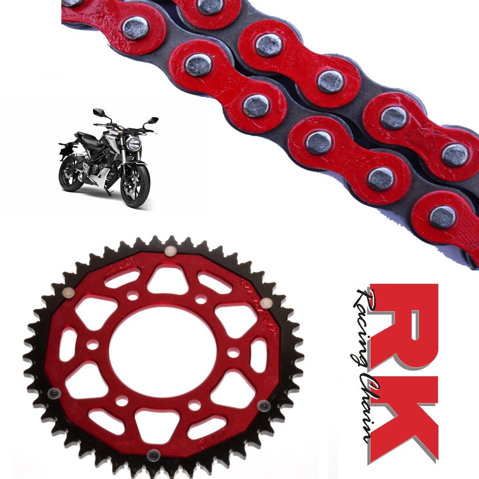Honda CB125 R Chain and Sprocket Kit Red RK Racing ZF Red Rear Sprocket