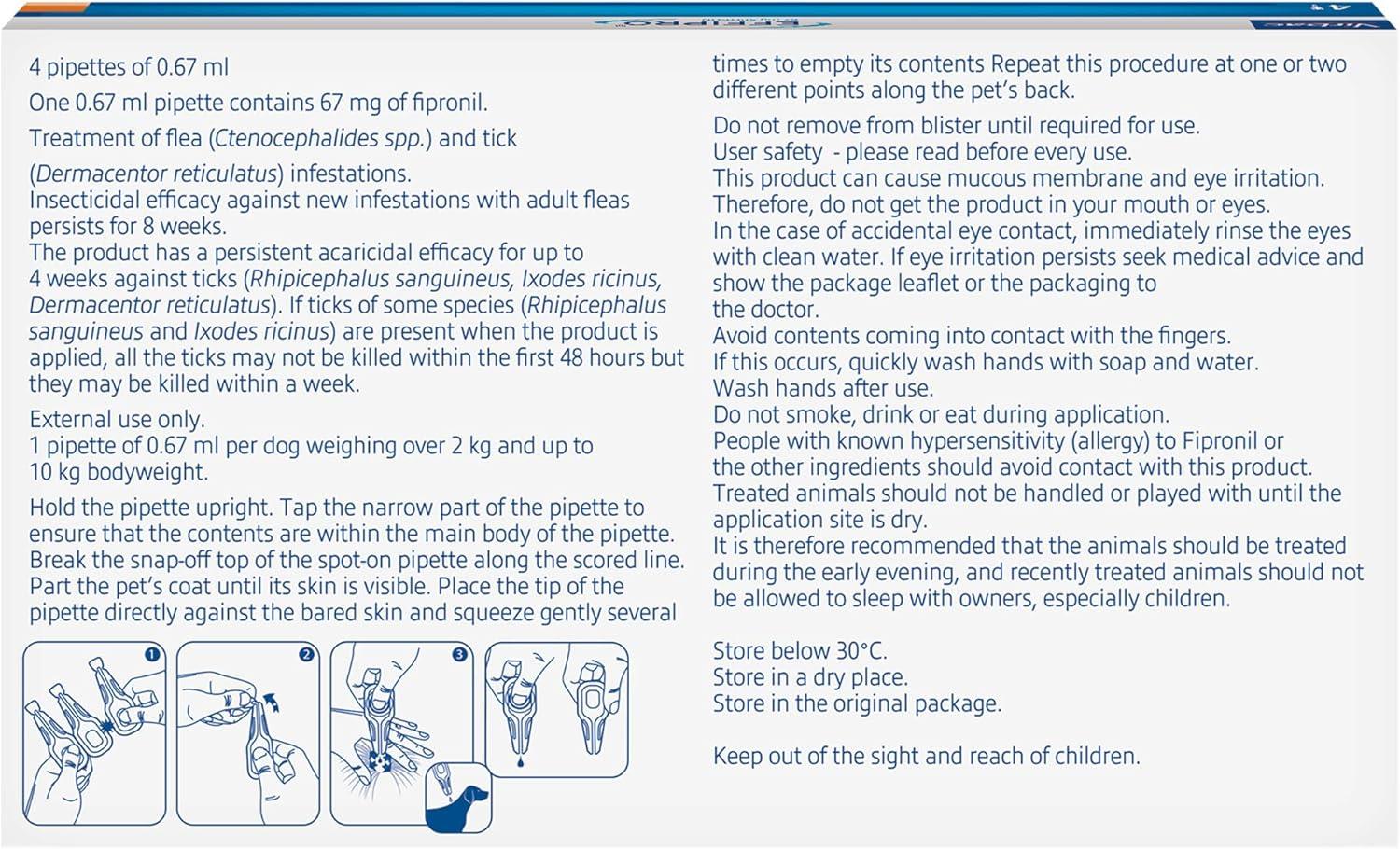 Spot On Flea Treatment AVM-GSL For Pets Cats & Dogs 4 Pipettes With Fipronil - Picture 24 of 61