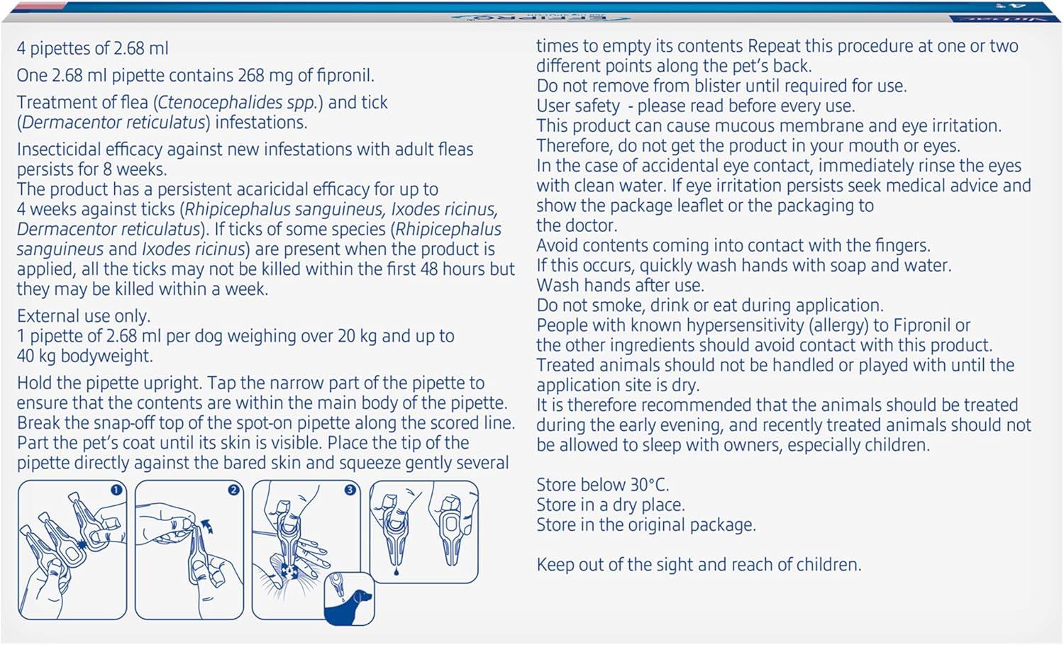 Spot On Flea Treatment AVM-GSL For Pets Cats & Dogs 4 Pipettes With Fipronil - Picture 38 of 61