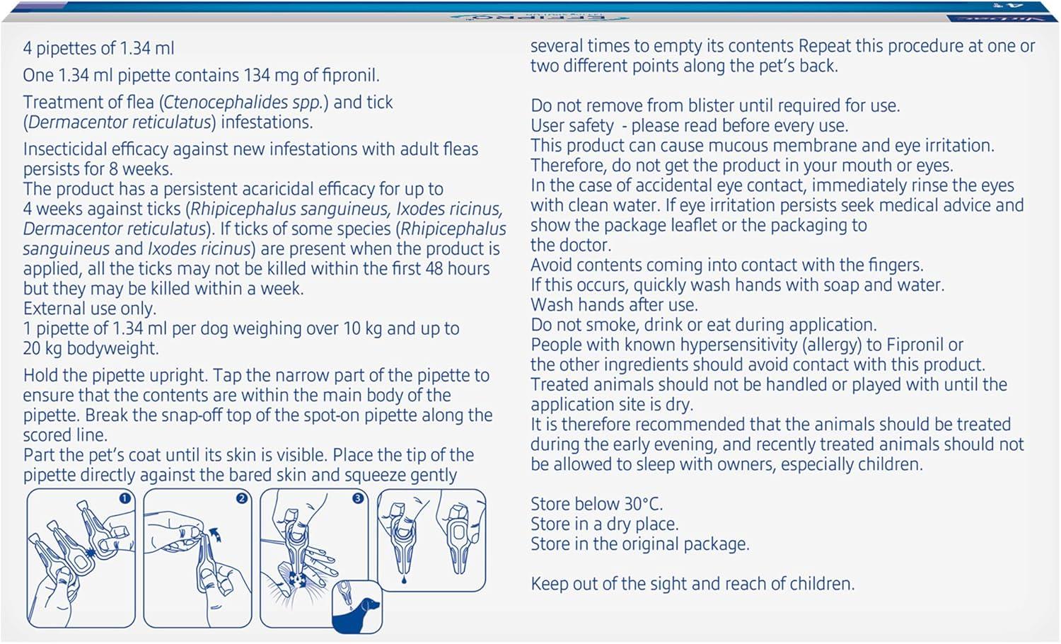 Spot On Flea Treatment AVM-GSL For Pets Cats & Dogs 4 Pipettes With Fipronil - Picture 31 of 61