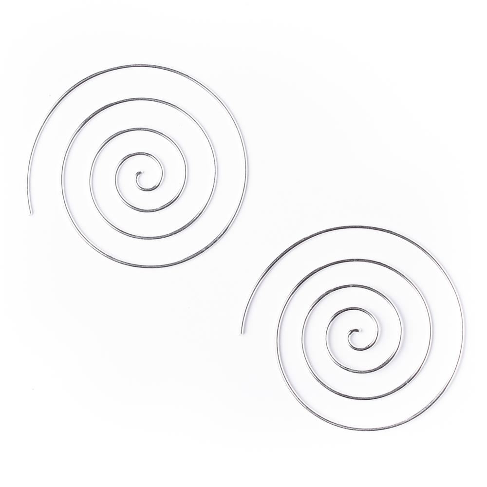 81stgeneration Argento 925 Orecchini Tribali Spirale Grande 16 Calibro 40 mm