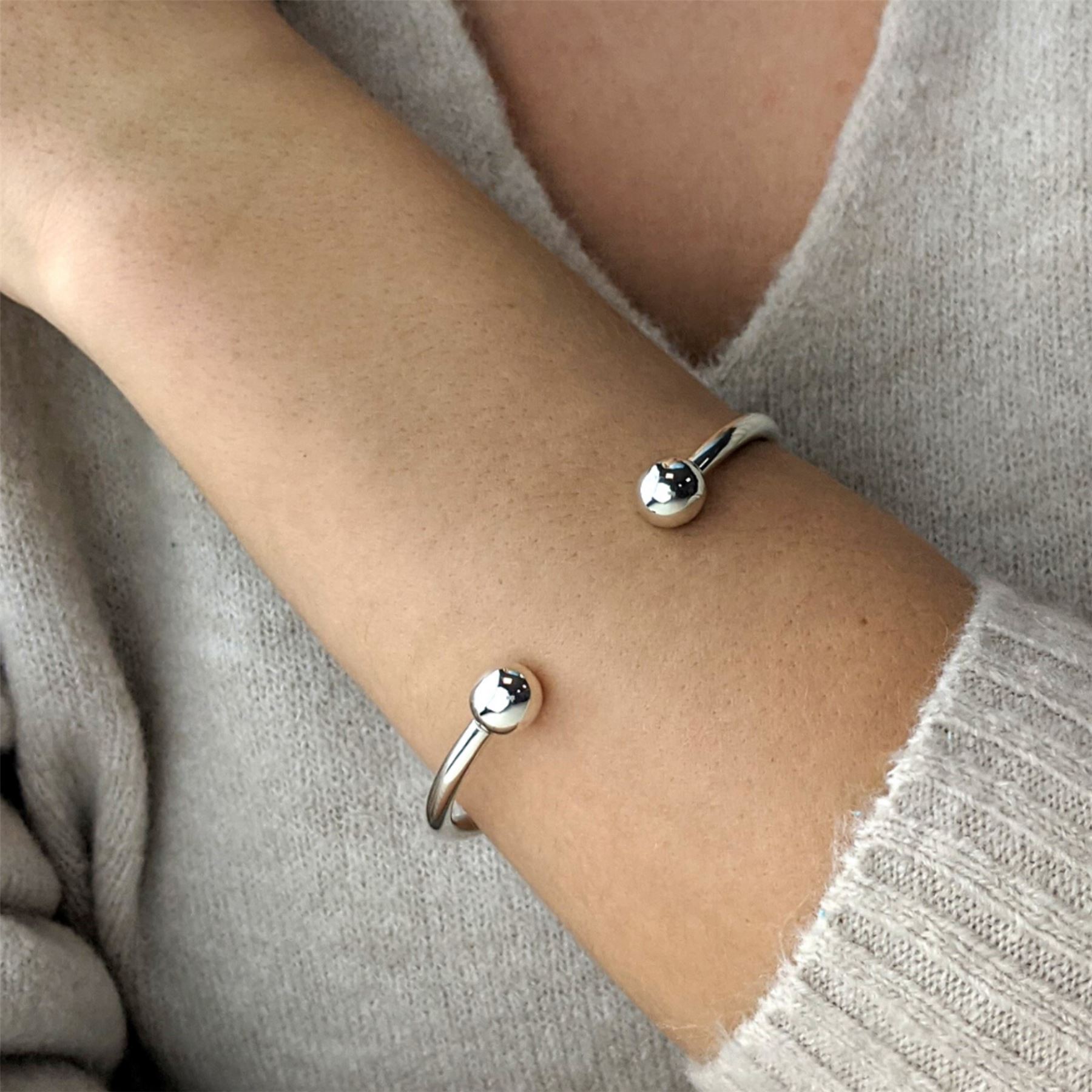 Silverly Bracciale Rigido In Argento Sterling 925 Classic Identity – Bracciale Spesso Massiccio Regolabile E Personalizzabile Per Uomo E Donna, Con Panno Lucidante